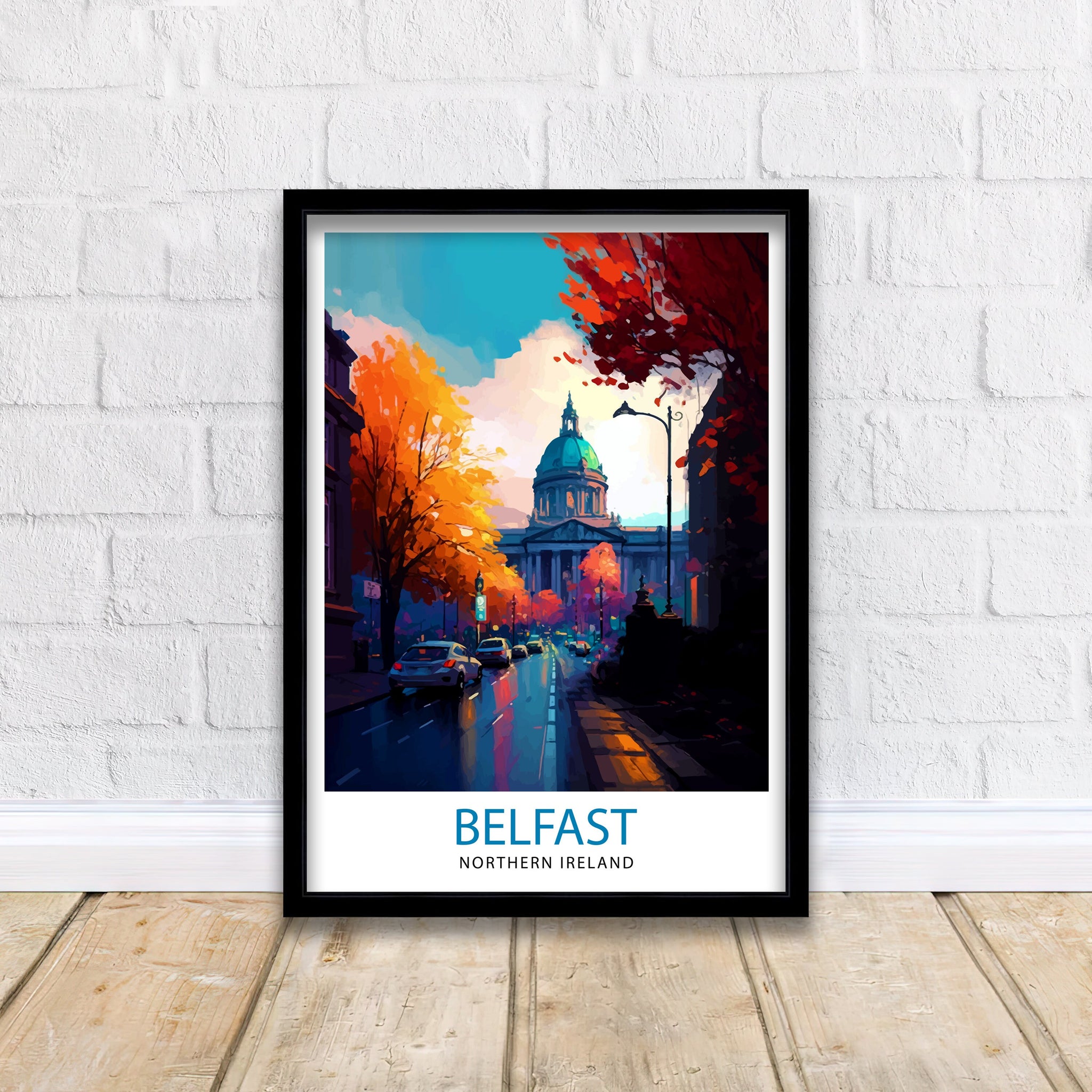Belfast Northern Ireland Travel Print Belfast Wall Decor Belfast Home Living Decor Belfast Cityscape Illustration Travel Poster Gift