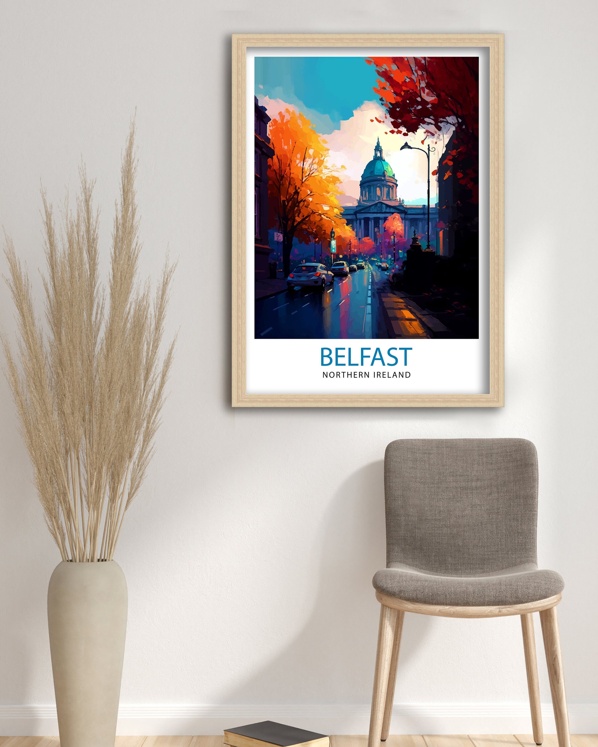 Belfast Northern Ireland Travel Print Belfast Wall Decor Belfast Home Living Decor Belfast Cityscape Illustration Travel Poster Gift