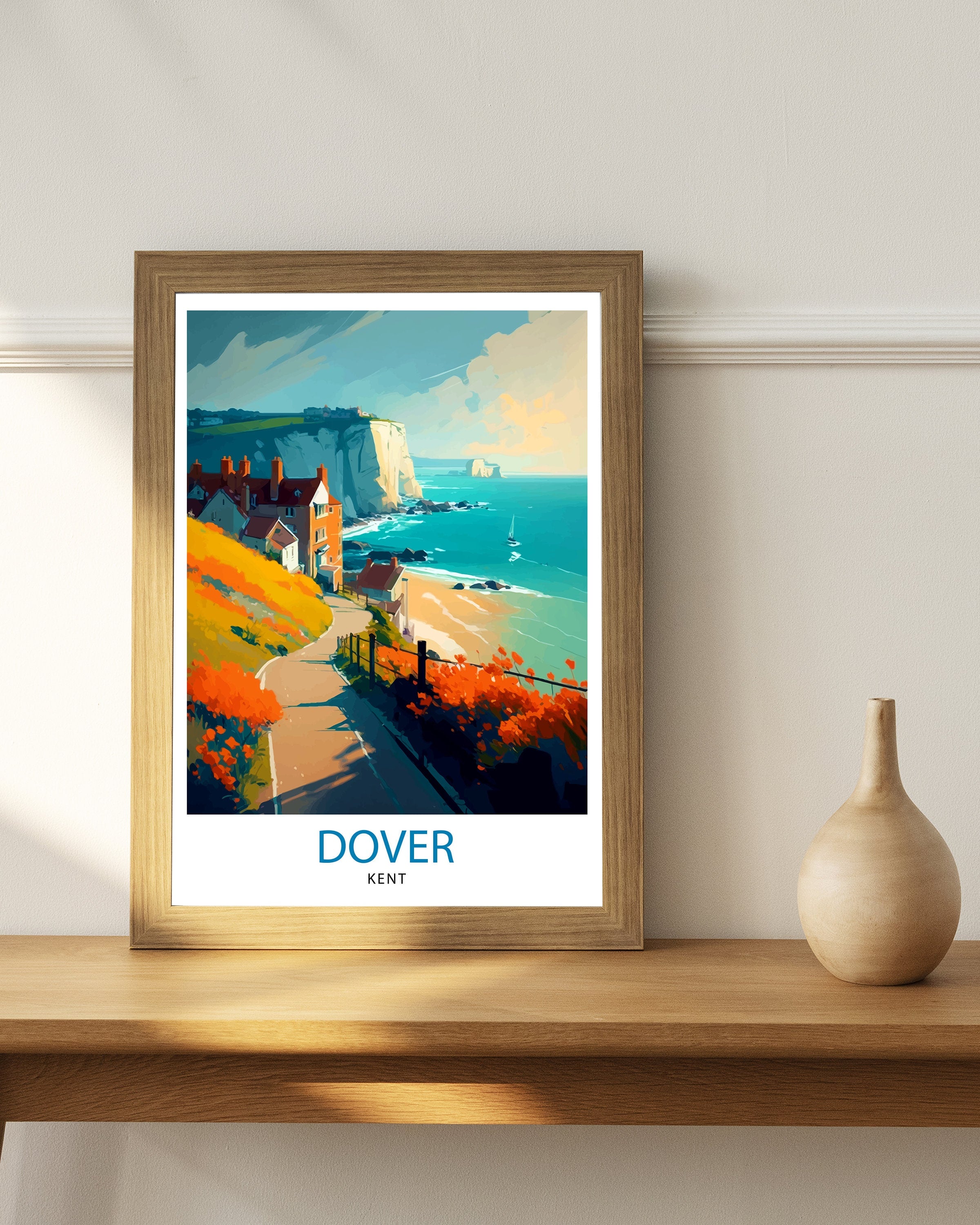 Dover Kent Travel Print Dover Wall Decor Dover Poster Kent Travel Prints Dover Art Print Dover Illustration Dover Wall Art Kent Print Dover