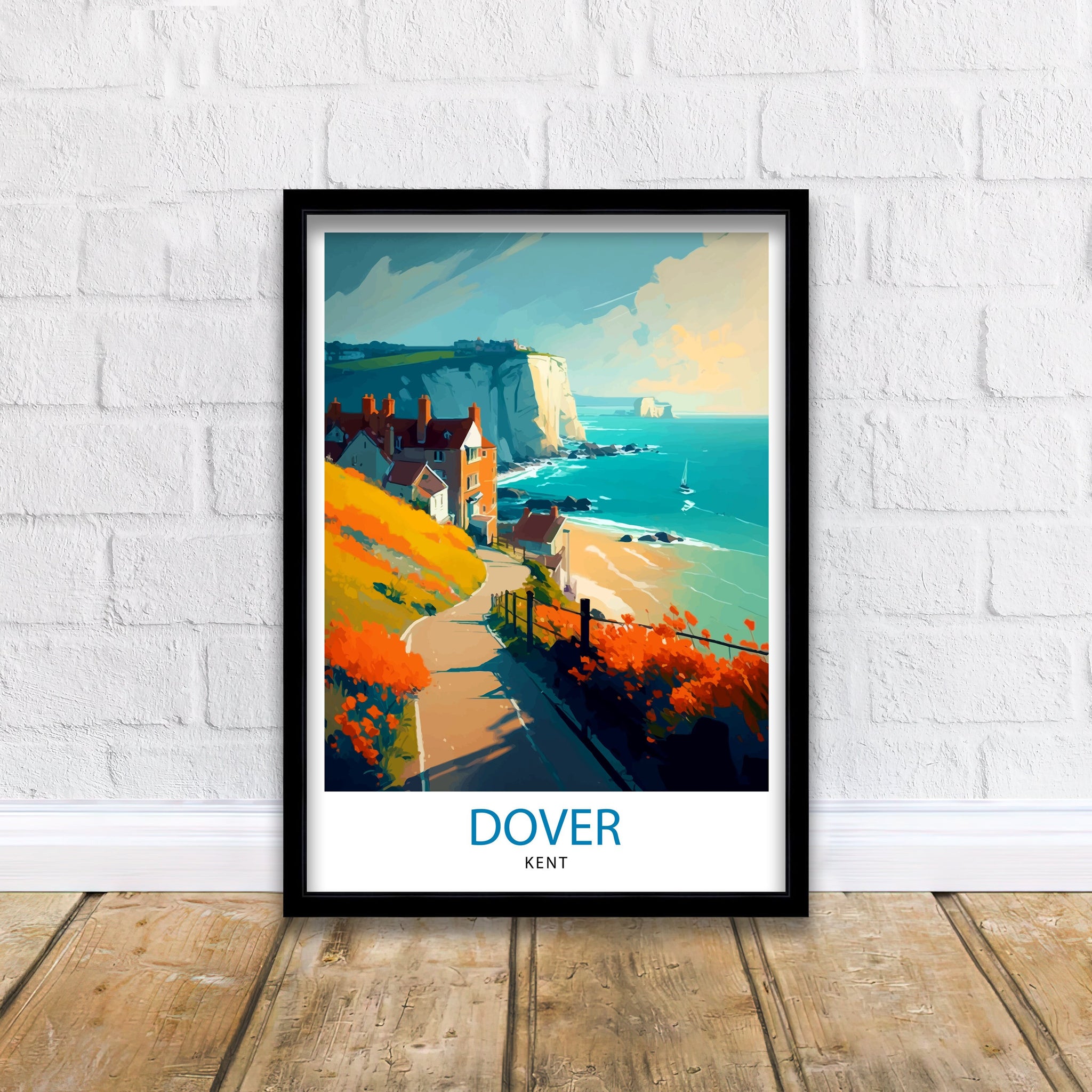 Dover Kent Travel Print Dover Wall Decor Dover Poster Kent Travel Prints Dover Art Print Dover Illustration Dover Wall Art Kent Print Dover