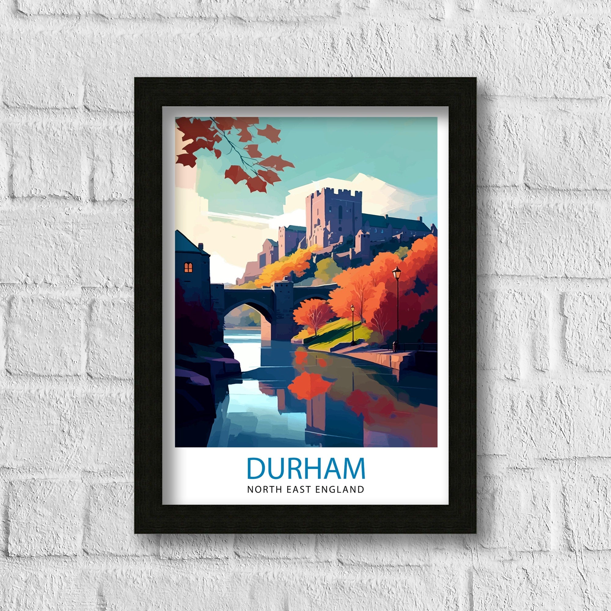 Durham United Kingdom Travel Print Durham Wall Decor Durham Poster United Kingdom Travel Prints Durham Art Print Durham Illustration Durham