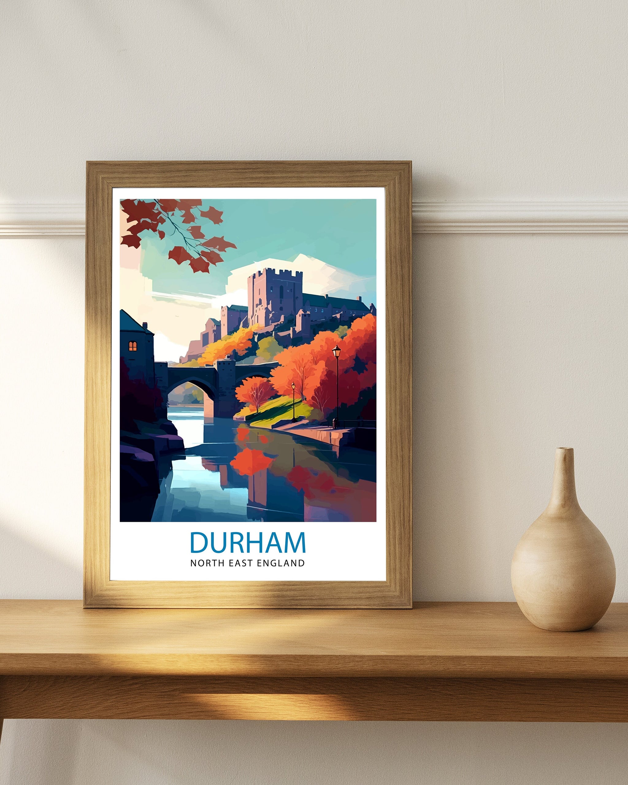 Durham United Kingdom Travel Print Durham Wall Decor Durham Poster United Kingdom Travel Prints Durham Art Print Durham Illustration Durham