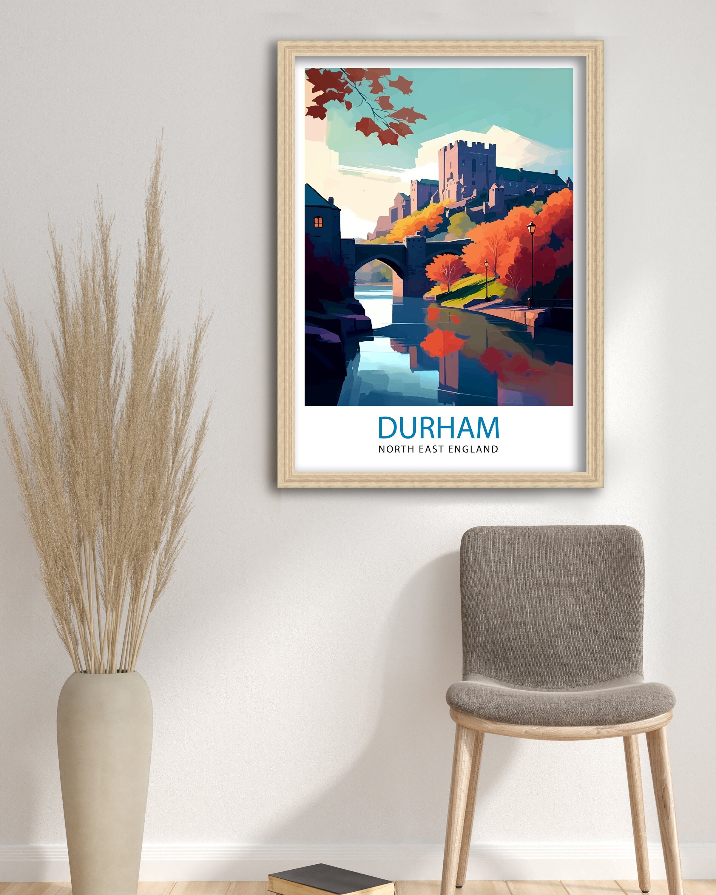 Durham United Kingdom Travel Print Durham Wall Decor Durham Poster United Kingdom Travel Prints Durham Art Print Durham Illustration Durham