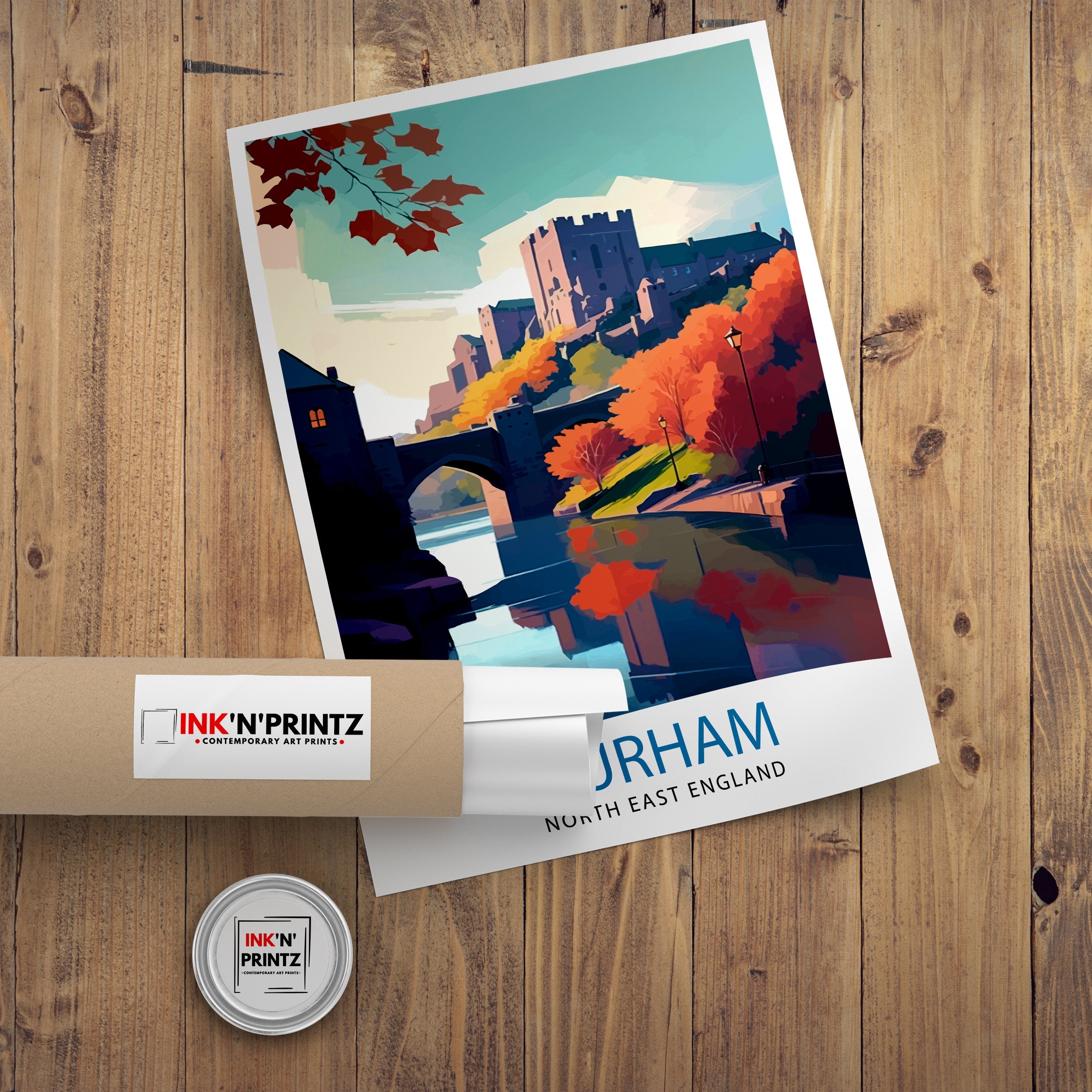 Durham United Kingdom Travel Print Durham Wall Decor Durham Poster United Kingdom Travel Prints Durham Art Print Durham Illustration Durham