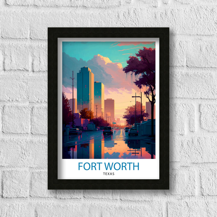 Fort Worth Texas Travel Print| Fort Worth Wall Decor Fort Worth Poster Texas Travel Prints Fort Worth Art Print Fort Worth Illustration