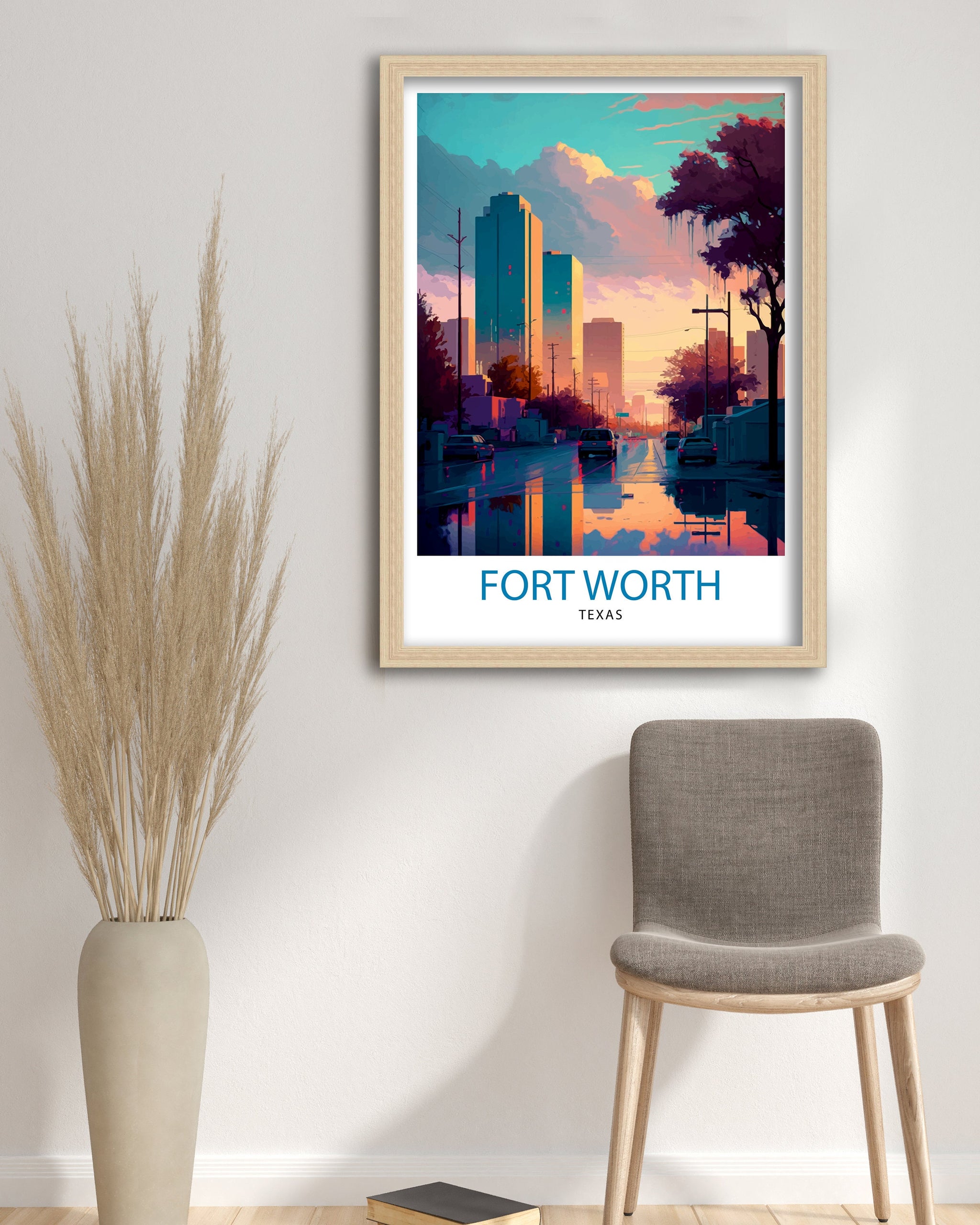 Fort Worth Texas Travel Print| Fort Worth Wall Decor Fort Worth Poster Texas Travel Prints Fort Worth Art Print Fort Worth Illustration