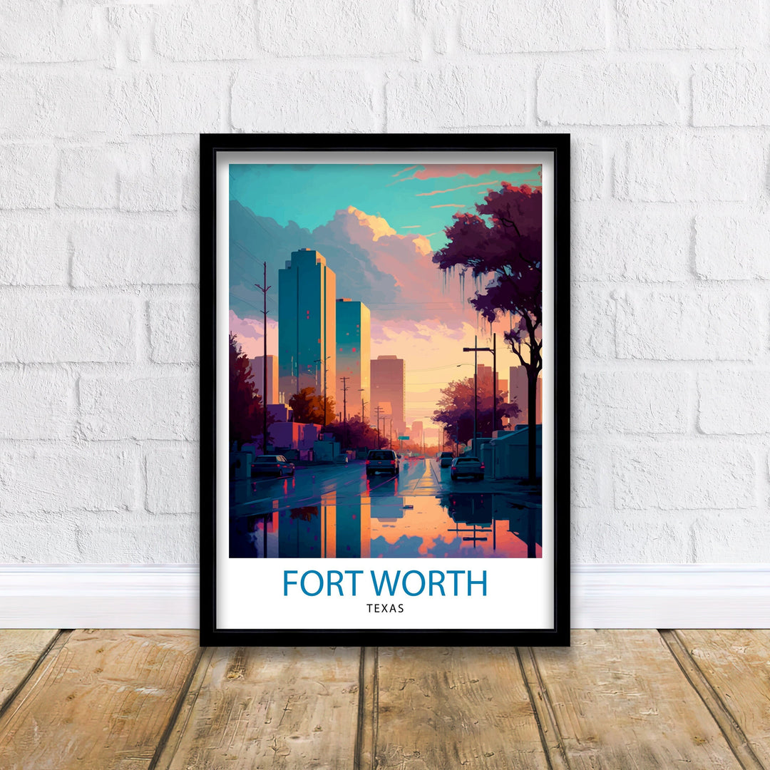 Fort Worth Texas Travel Print| Fort Worth Wall Decor Fort Worth Poster Texas Travel Prints Fort Worth Art Print Fort Worth Illustration