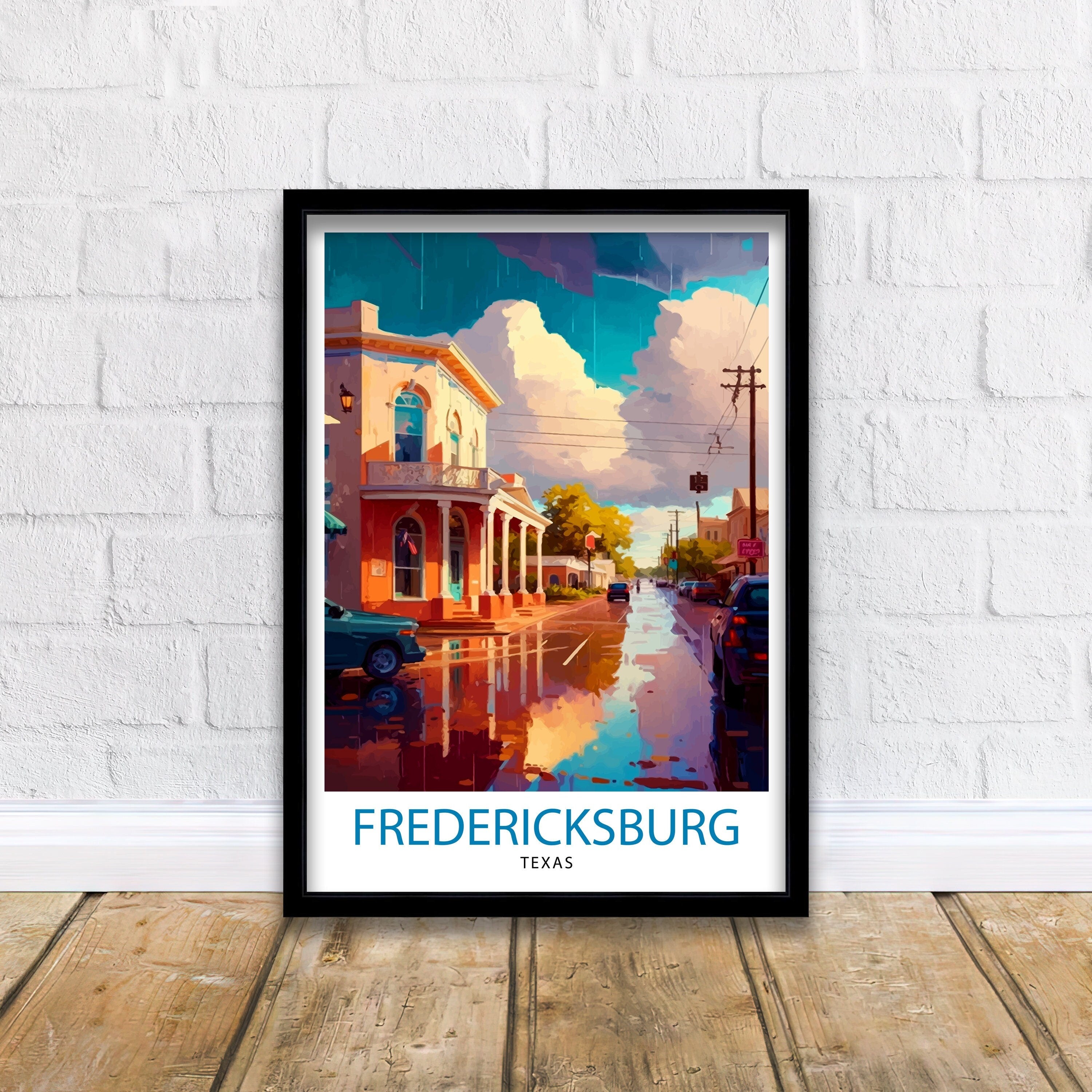 Fredericksburg Texas Travel Poster | Hill Country Art Print