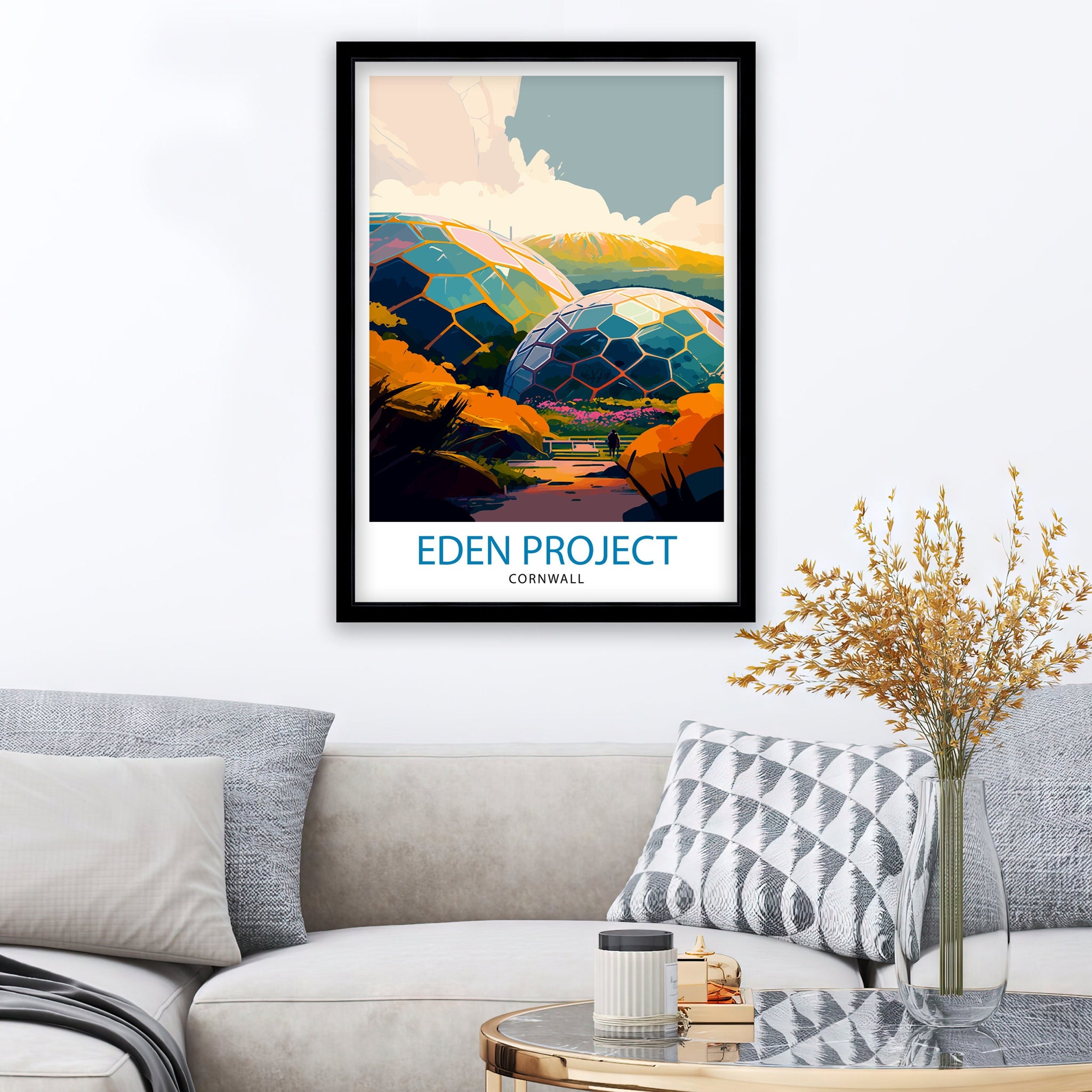 Eden Project Cornwall Travel Print Cornwall Wall Decor Eden Project Poster Cornwall Travel Prints Eden Project Art Print Cornwall