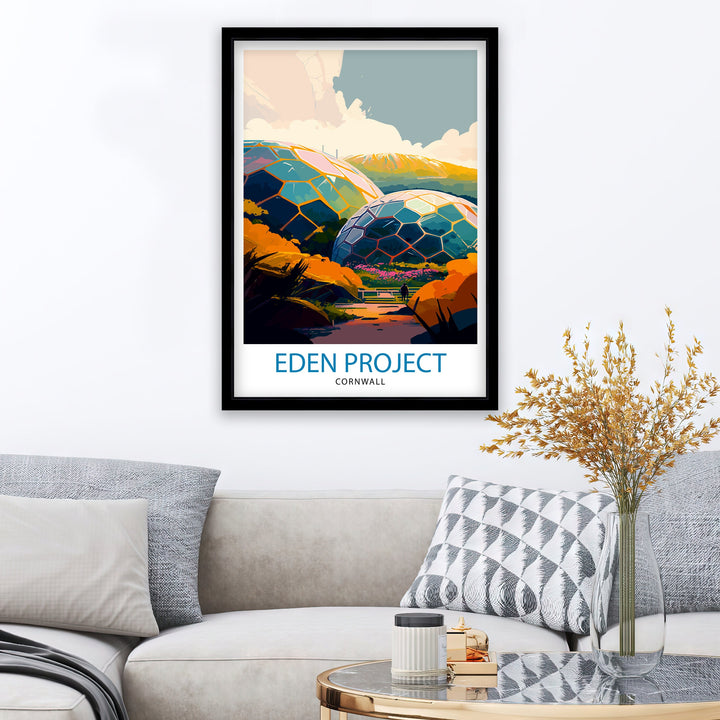 Eden Project Cornwall Travel Print Cornwall Wall Decor Eden Project Poster Cornwall Travel Prints Eden Project Art Print Cornwall