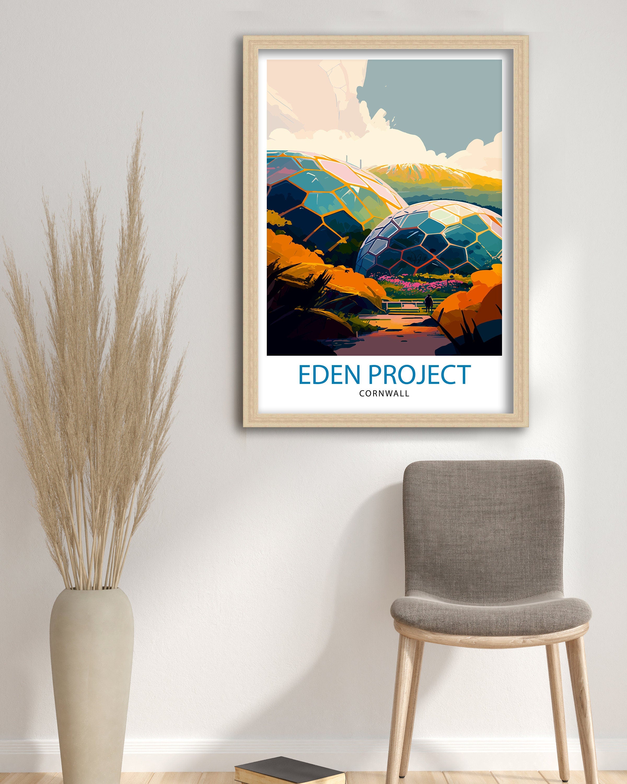 Eden Project Cornwall Travel Print Cornwall Wall Decor Eden Project Poster Cornwall Travel Prints Eden Project Art Print Cornwall