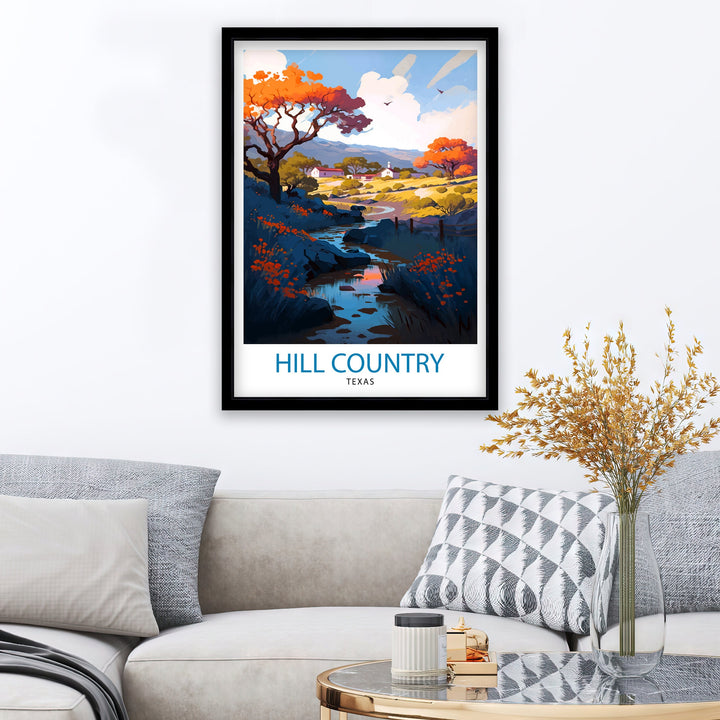 Hill Country Texas Travel Poster