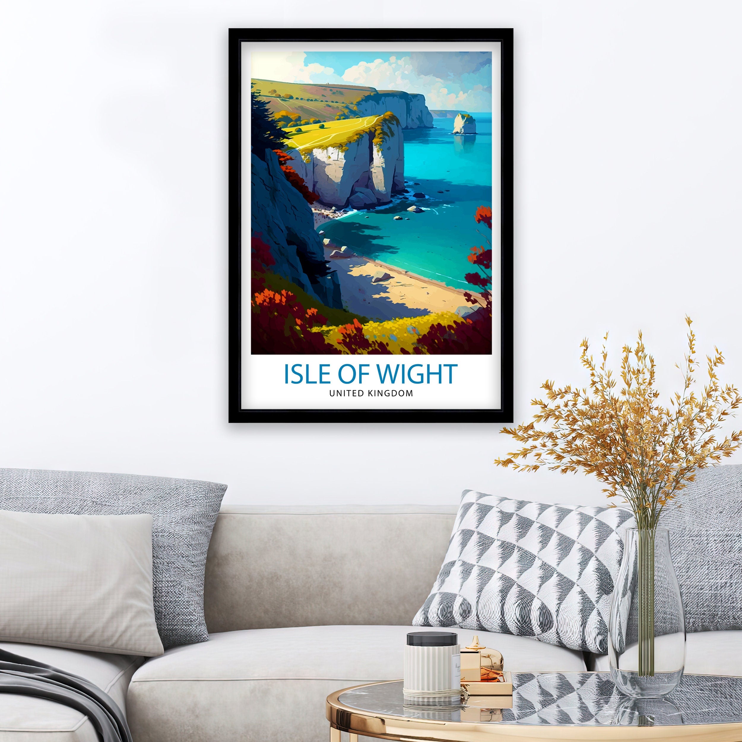 Isle of Wight Travel Print Isle of Wight Wall Decor Isle of Wight Poster Isle of Wight Illustration Travel Prints Isle of Wight Art Print