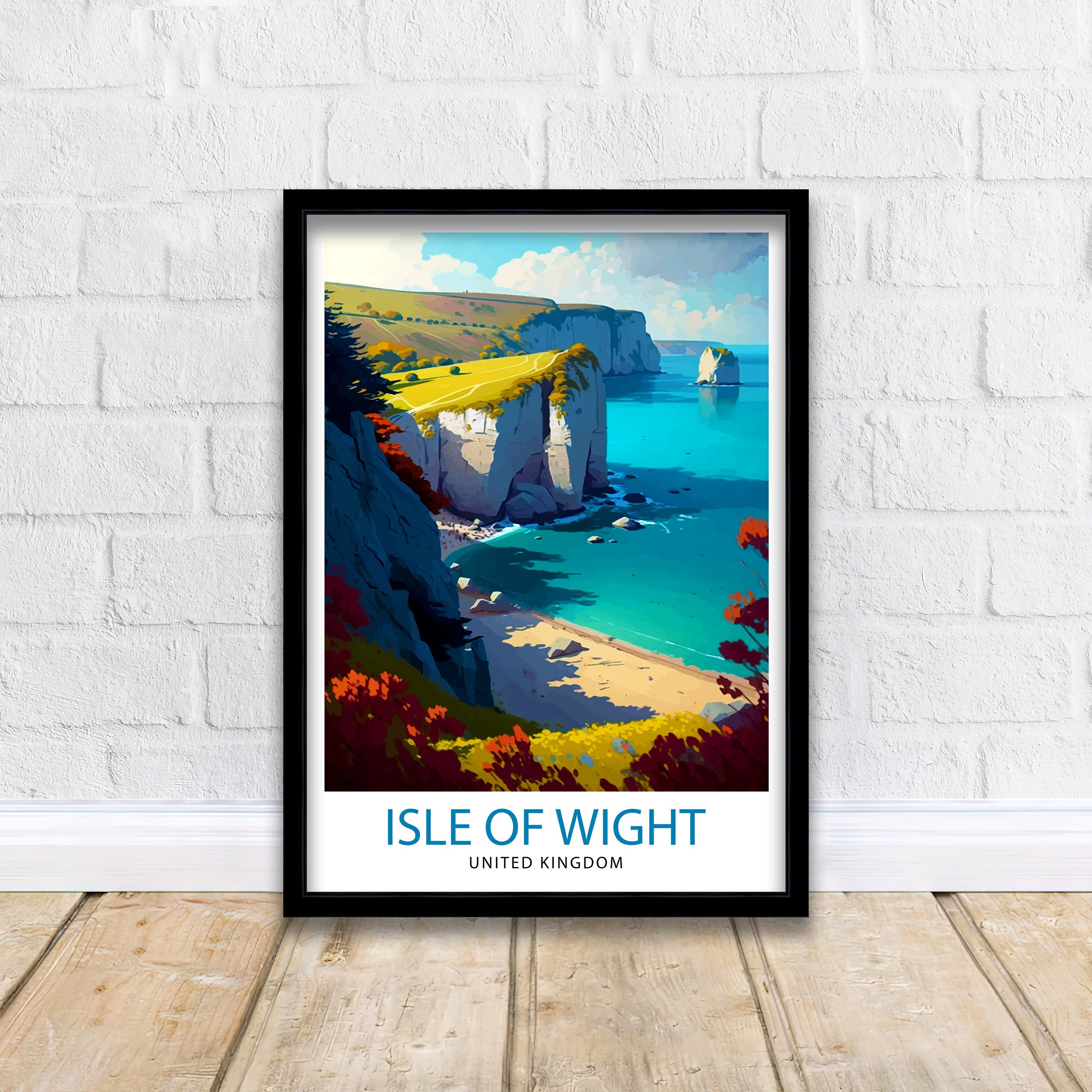 Isle of Wight Travel Print Isle of Wight Wall Decor Isle of Wight Poster Isle of Wight Illustration Travel Prints Isle of Wight Art Print