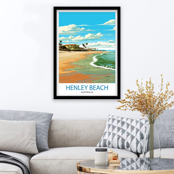 Henley Beach Australia Travel Poster Coastal