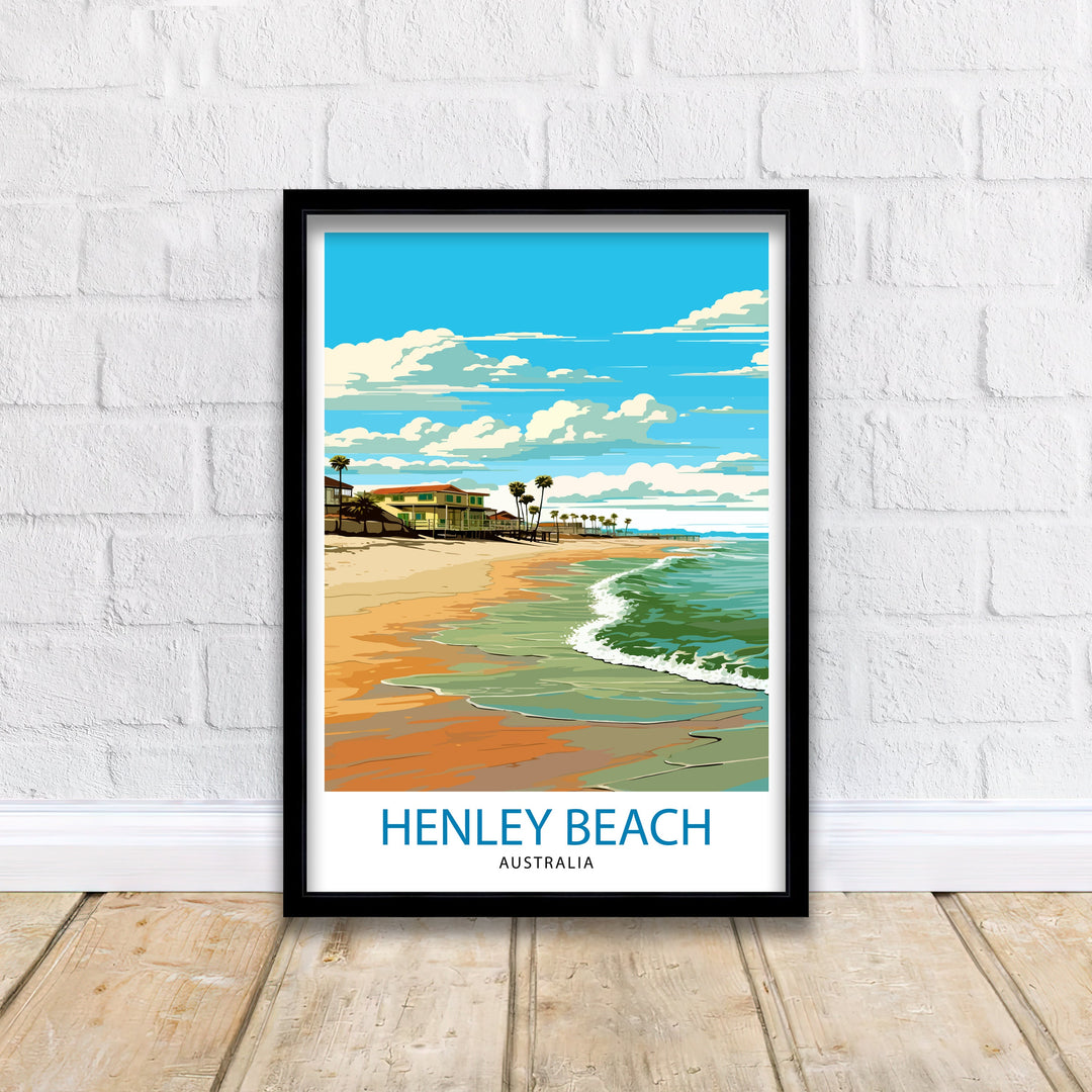 Henley Beach Australia Travel Poster Coastal