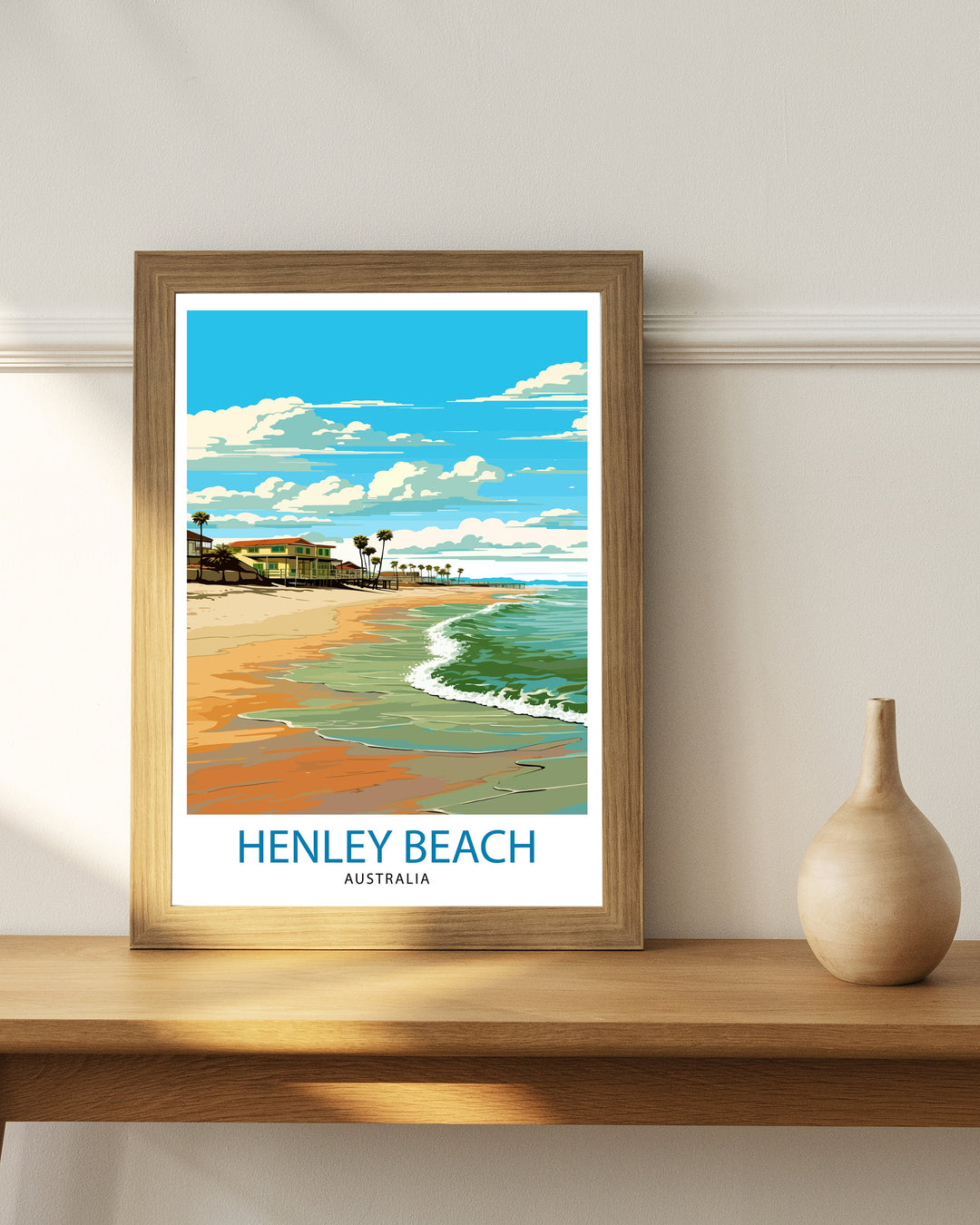 Henley Beach Australia Travel Poster Coastal