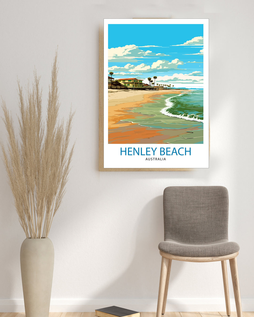 Henley Beach Australia Travel Poster Coastal