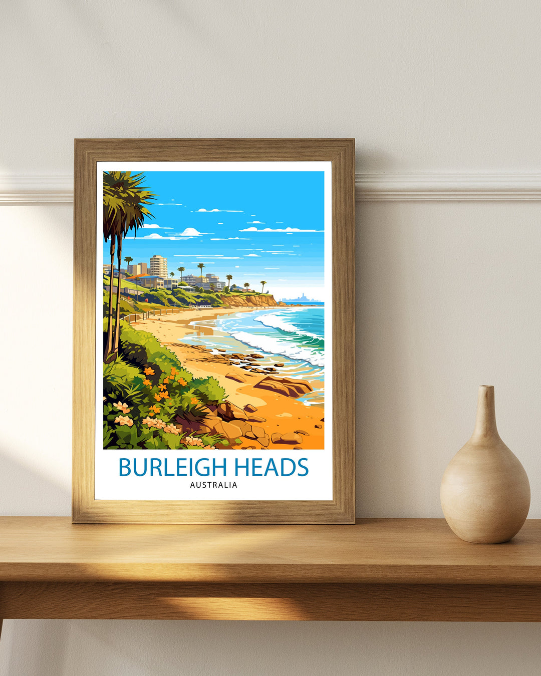 Burleigh Head Australia Travel Poster Coastal