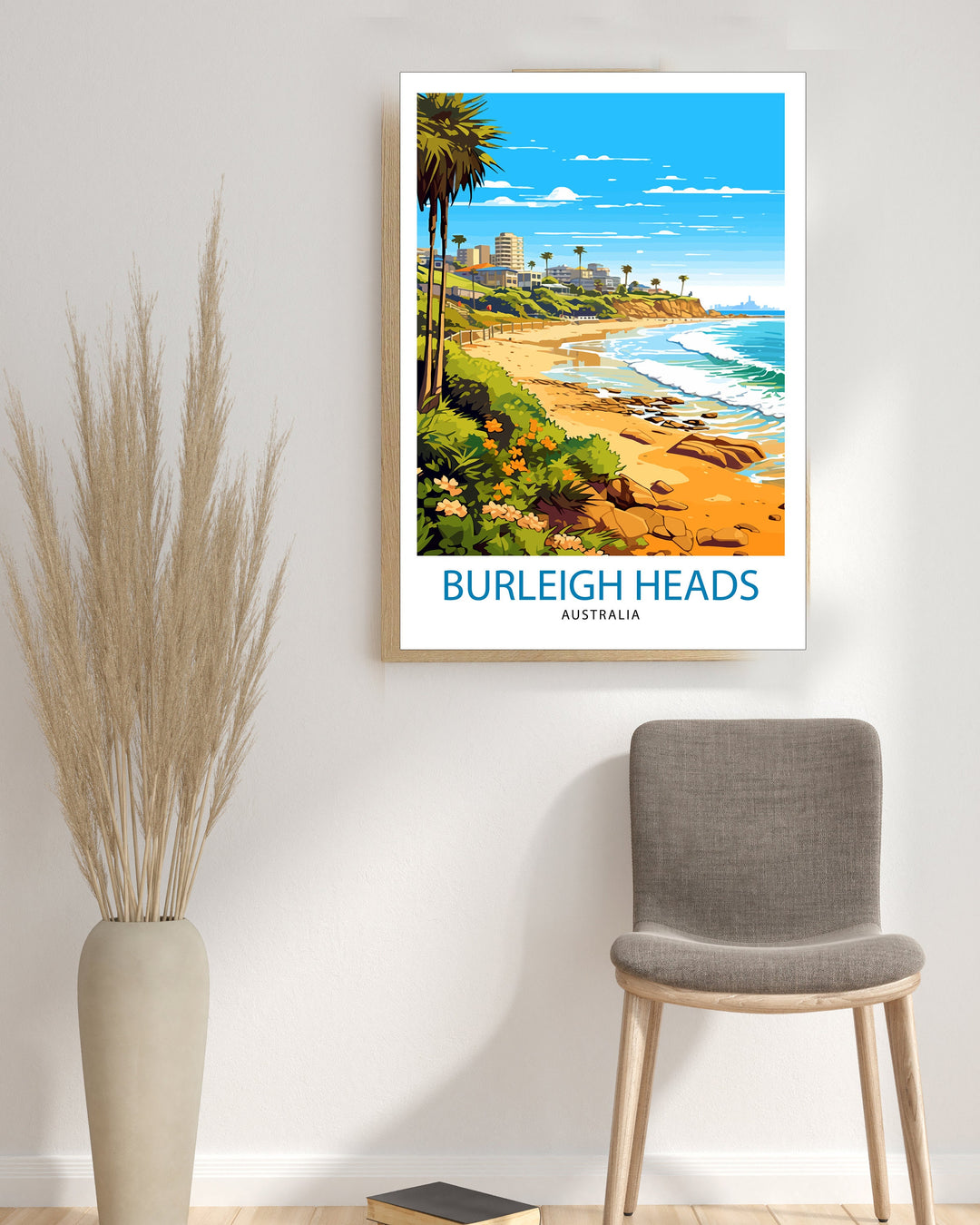 Burleigh Head Australia Travel Poster Coastal