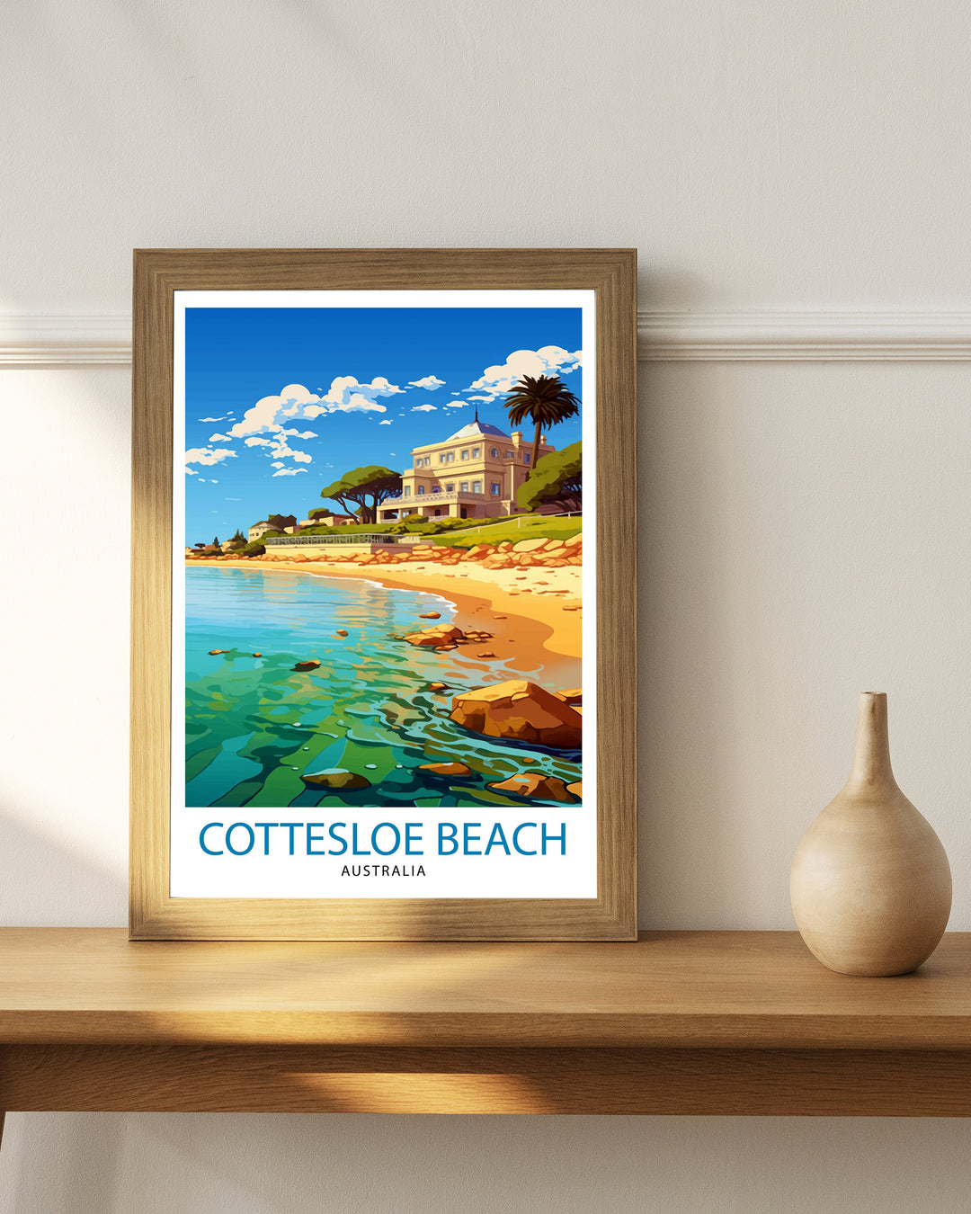 Cottesloe Beach Australia Travel Poster Coastal