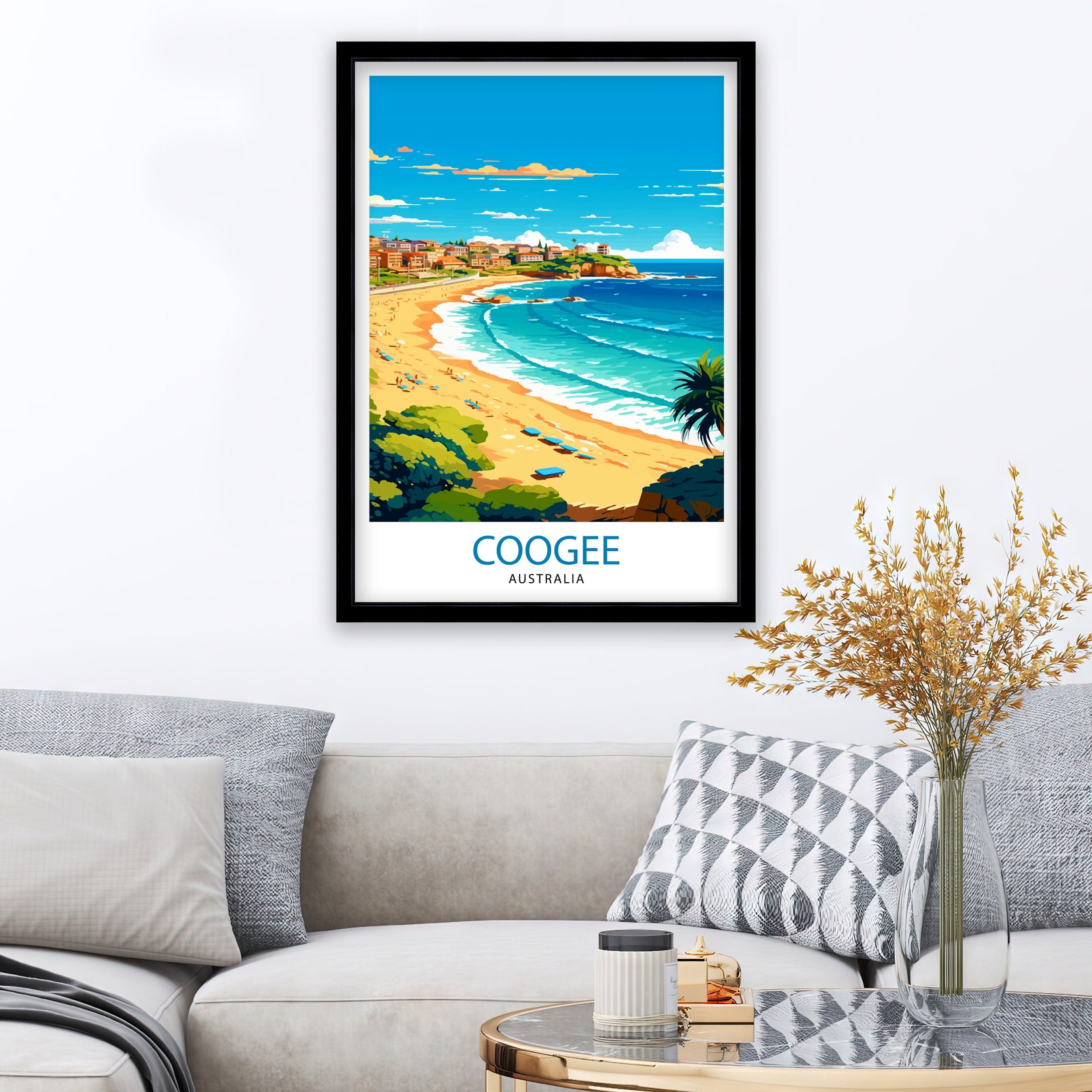 Coogee Australia Travel Print Coogee Wall Decor Coogee Beach Poster Australian Travel Prints Coogee Art Print Coogee Illustration Coogee