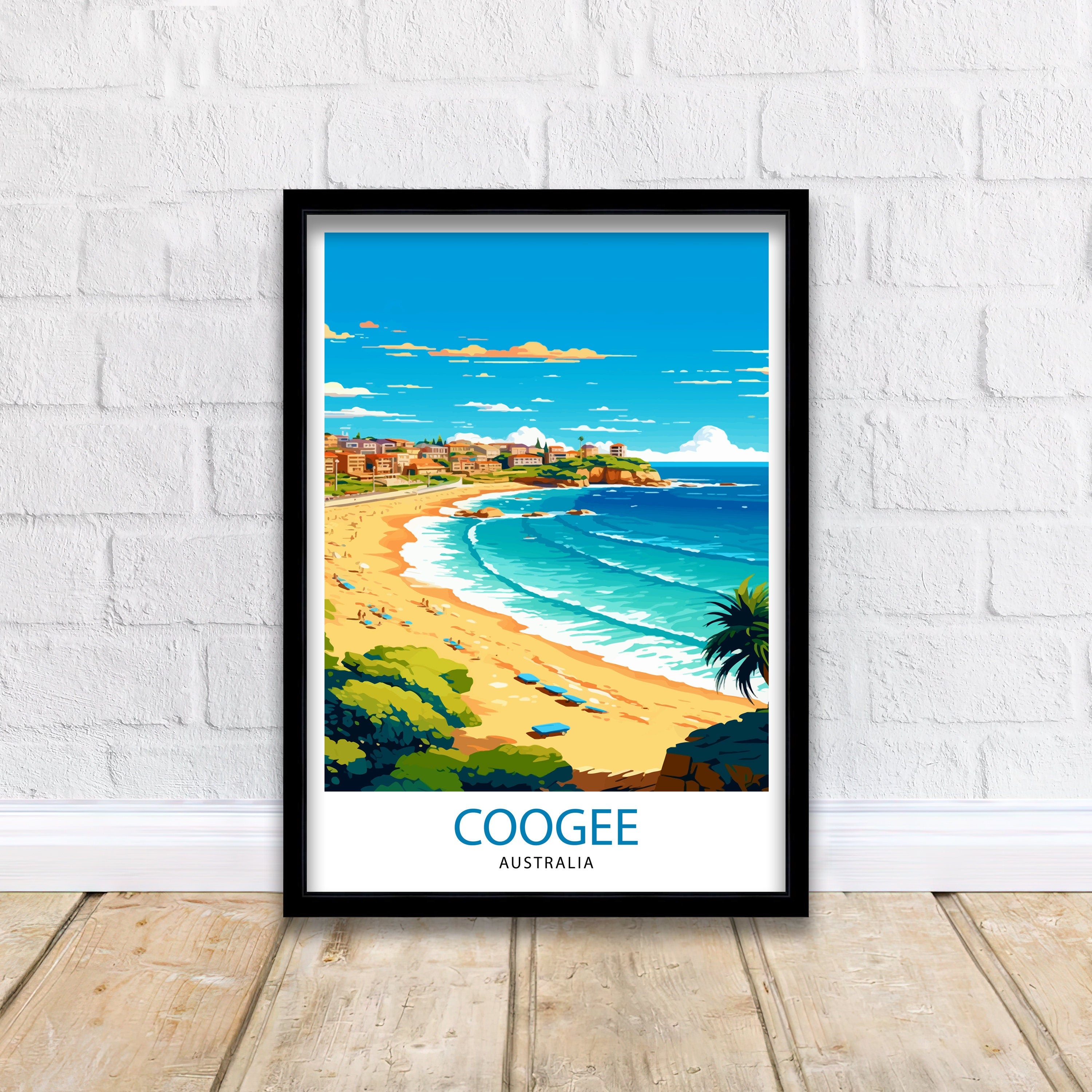 Coogee Australia Travel Print Coogee Wall Decor Coogee Beach Poster Australian Travel Prints Coogee Art Print Coogee Illustration Coogee