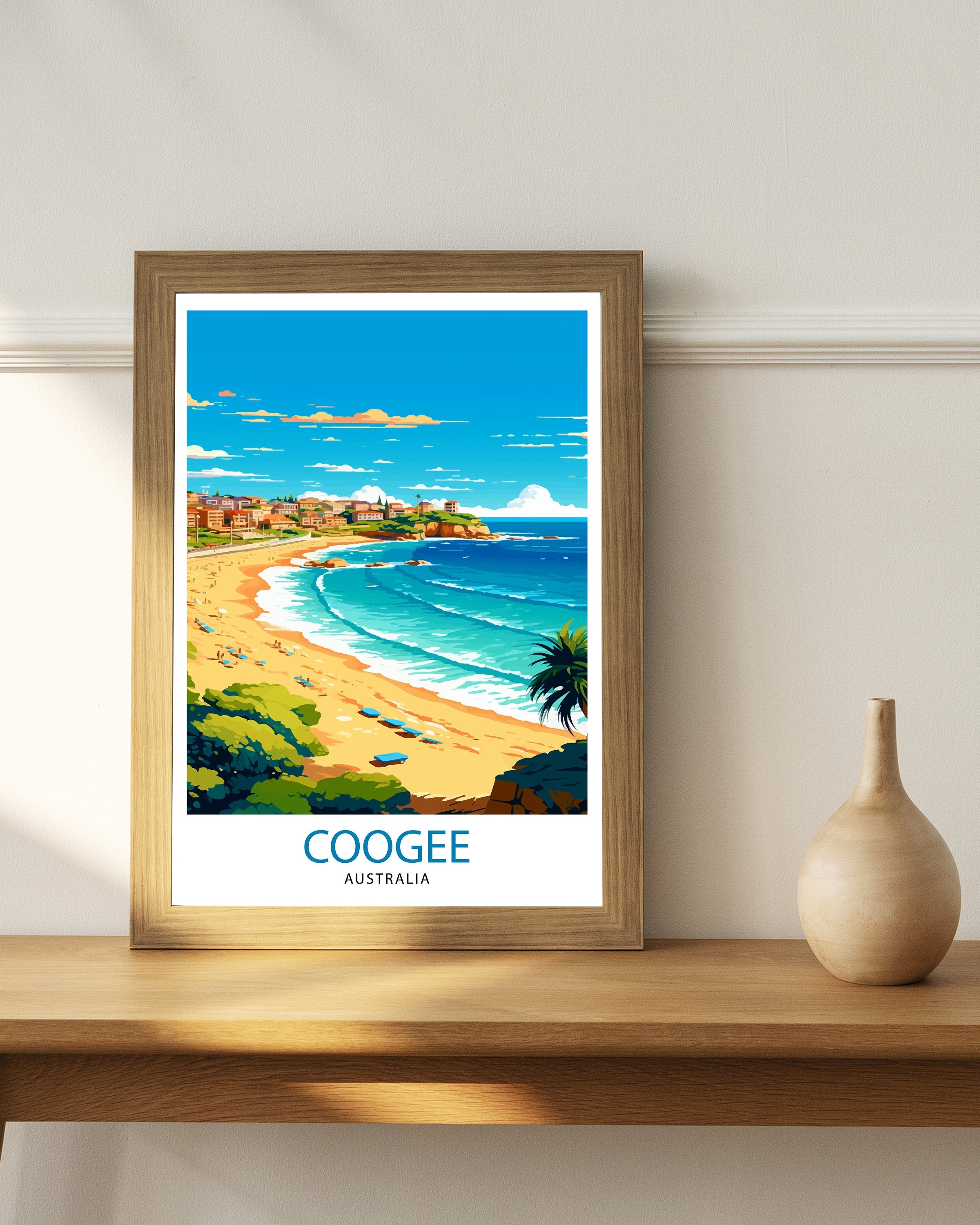 Coogee Australia Travel Print Coogee Wall Decor Coogee Beach Poster Australian Travel Prints Coogee Art Print Coogee Illustration Coogee