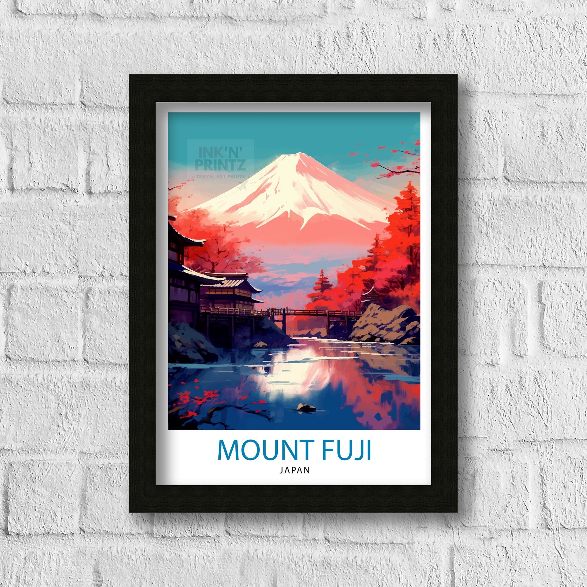 Mount Fuji Travel Print Japan Wall Decor Fuji Mountain Art Japanese Landscape Print Gift for Nature Lovers Home Decor