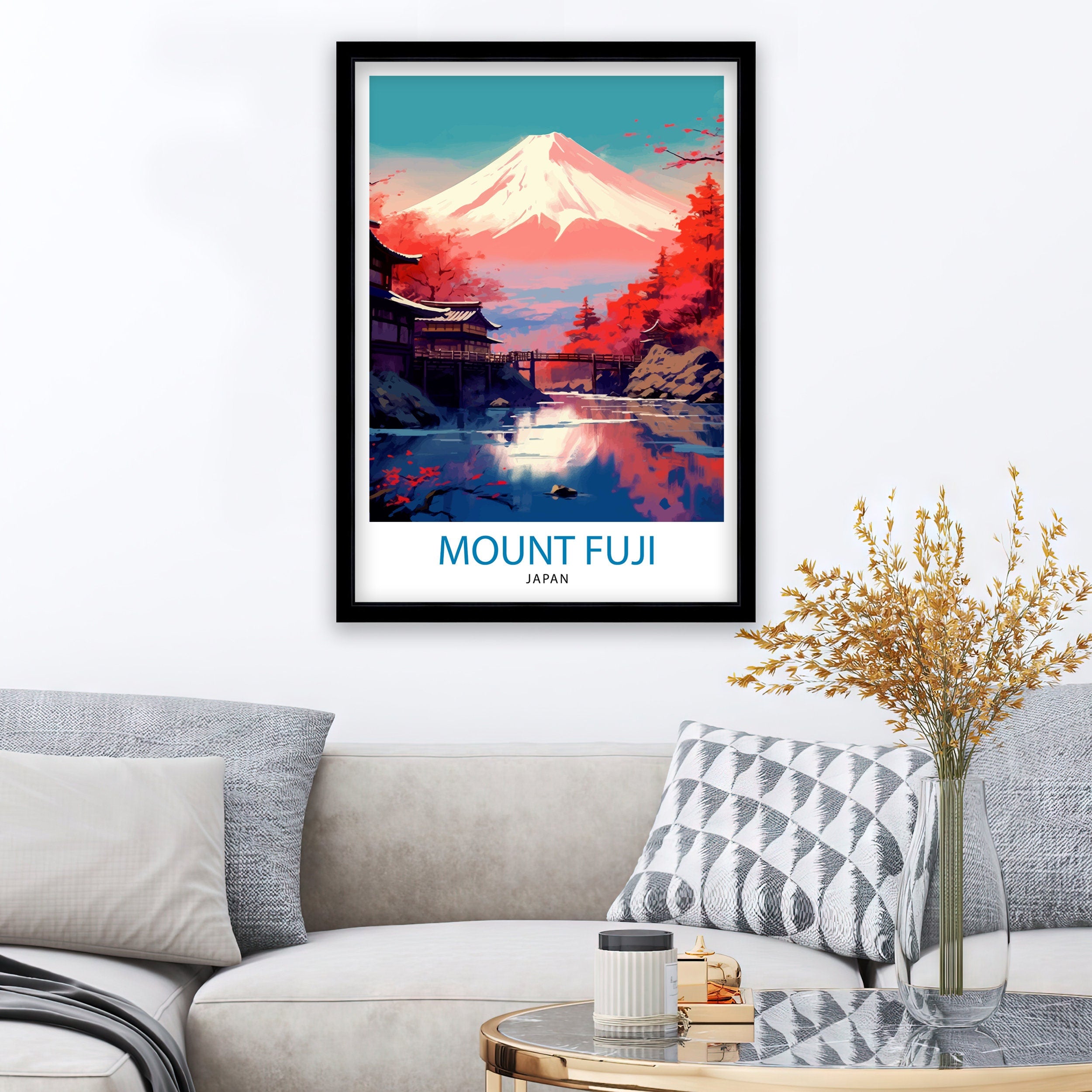 Mount Fuji Travel Print Japan Wall Decor Fuji Mountain Art Japanese Landscape Print Gift for Nature Lovers Home Decor