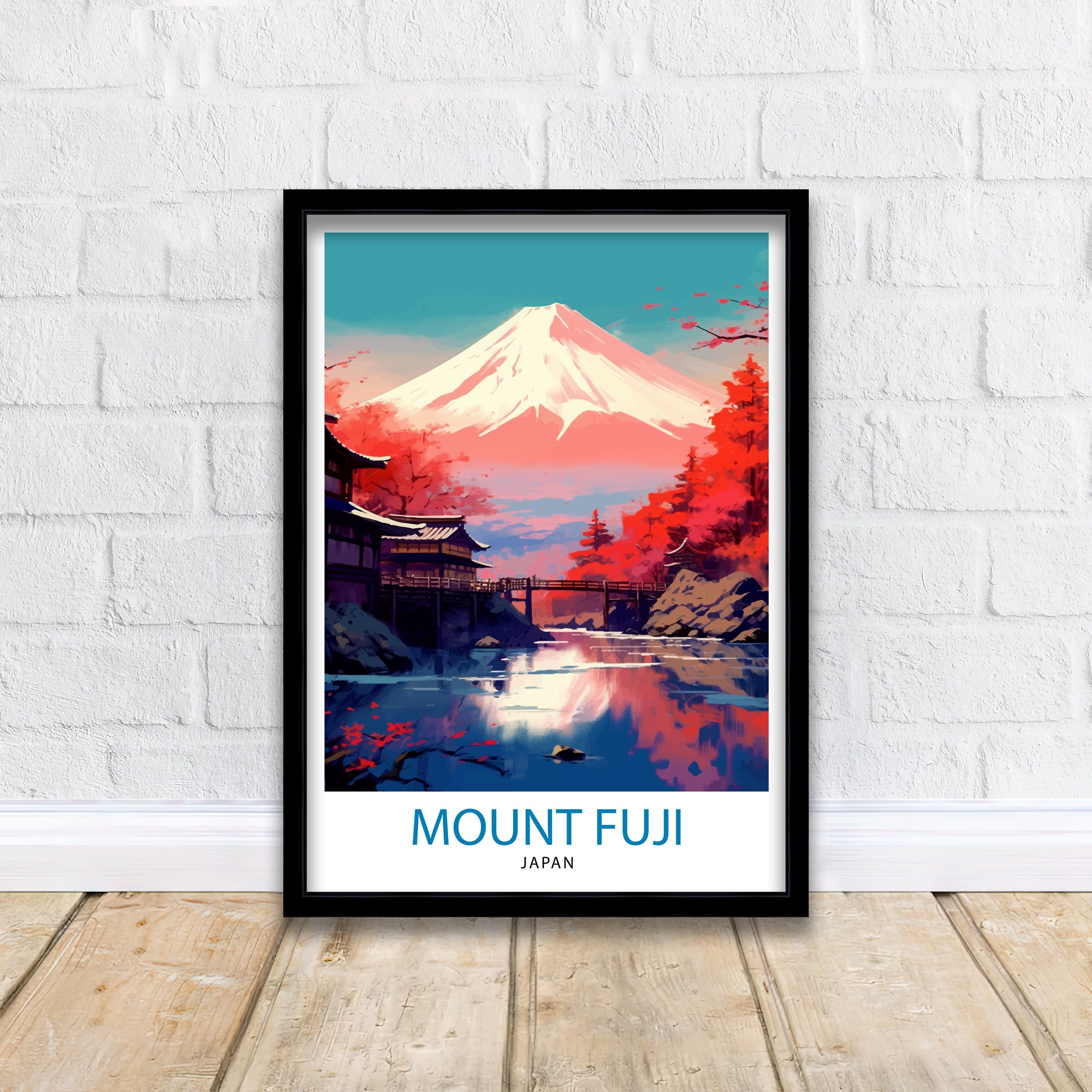 Mount Fuji Travel Print Japan Wall Decor Fuji Mountain Art Japanese Landscape Print Gift for Nature Lovers Home Decor
