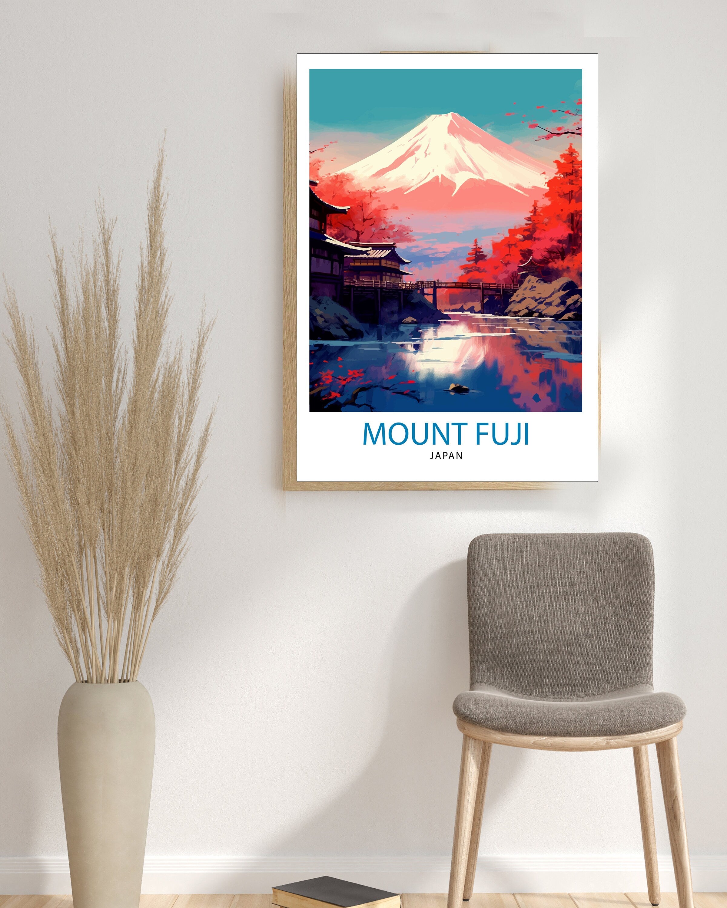 Mount Fuji Travel Print Japan Wall Decor Fuji Mountain Art Japanese Landscape Print Gift for Nature Lovers Home Decor