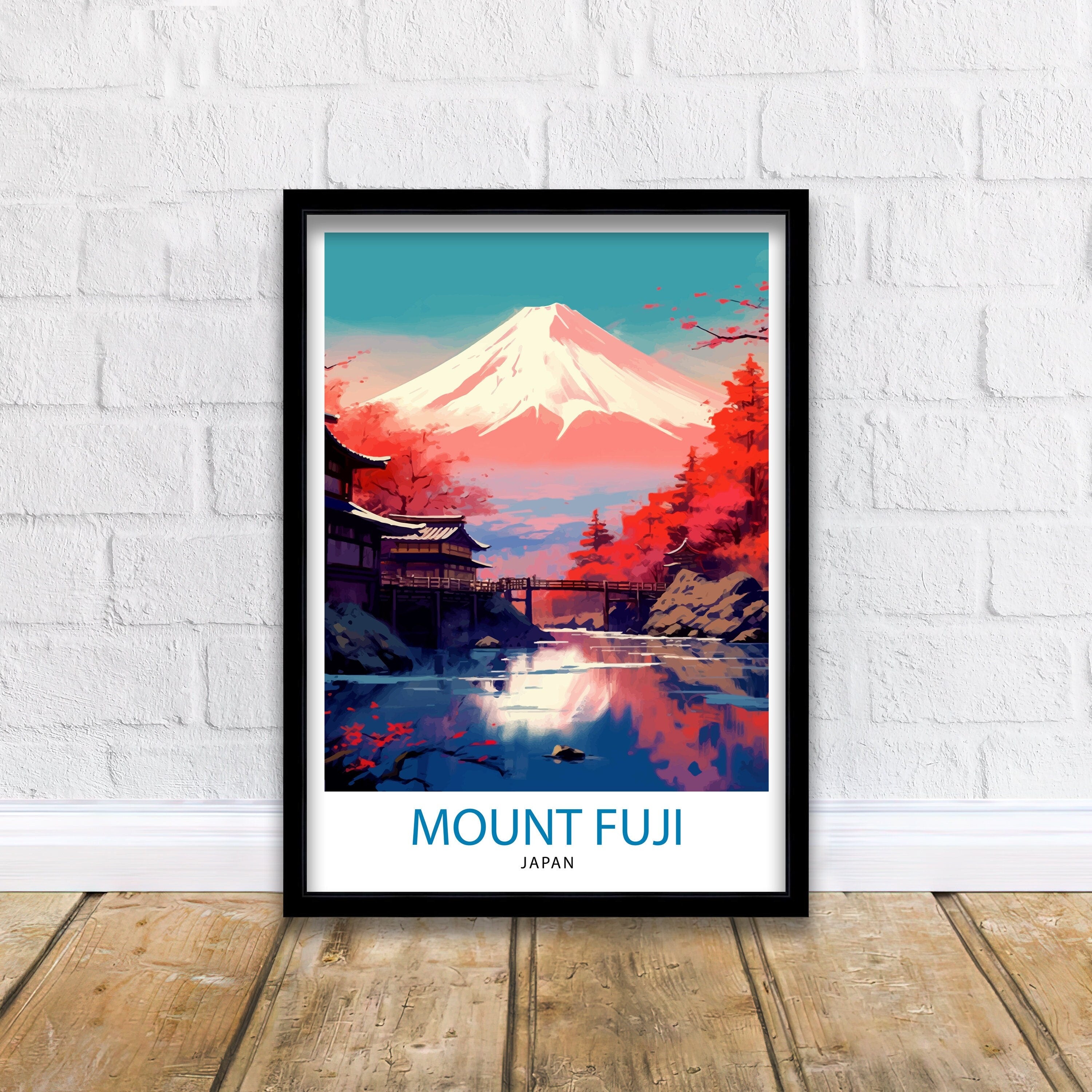 Mount Fuji Travel Print Japan Wall Decor Fuji Mountain Art Japanese Landscape Print Gift for Nature Lovers Home Decor