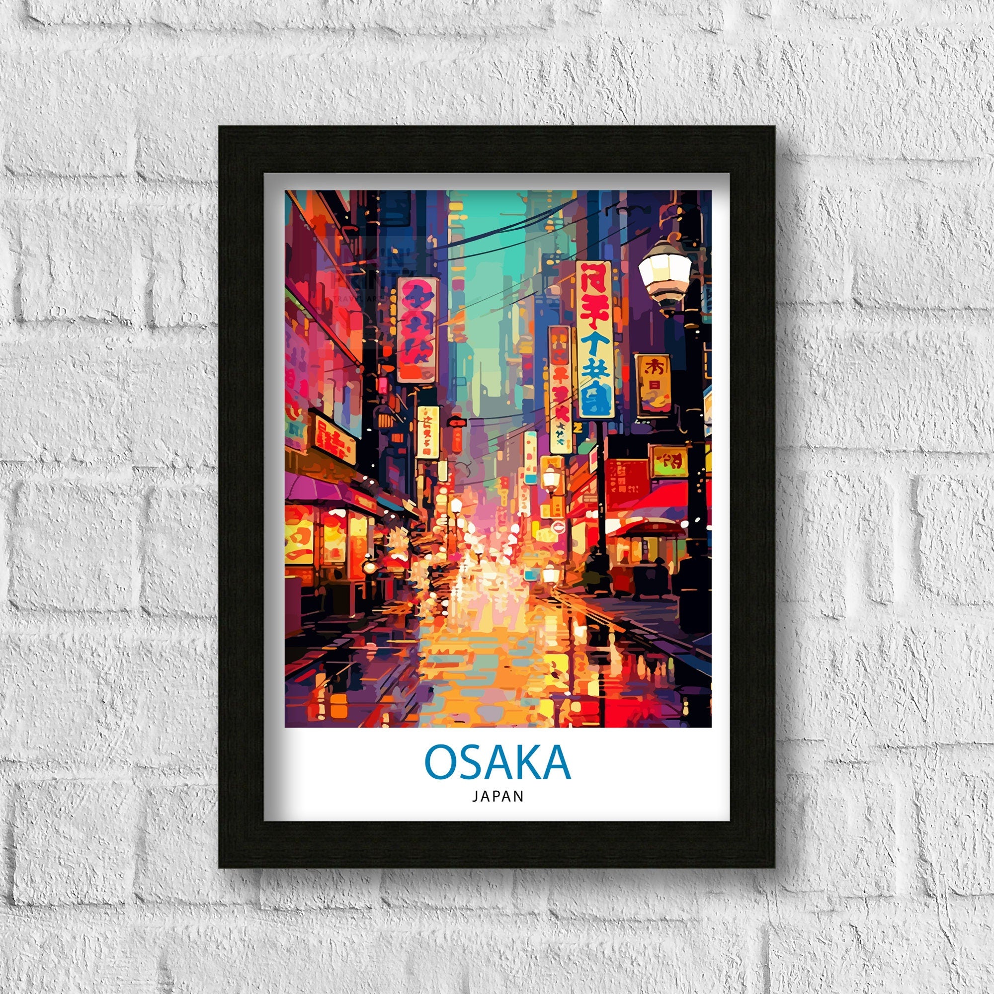 Osaka Japan Travel Print Osaka Wall Decor Osaka Cityscape Poster Japan Travel Prints Osaka Art Print Osaka Illustration Osaka Wall
