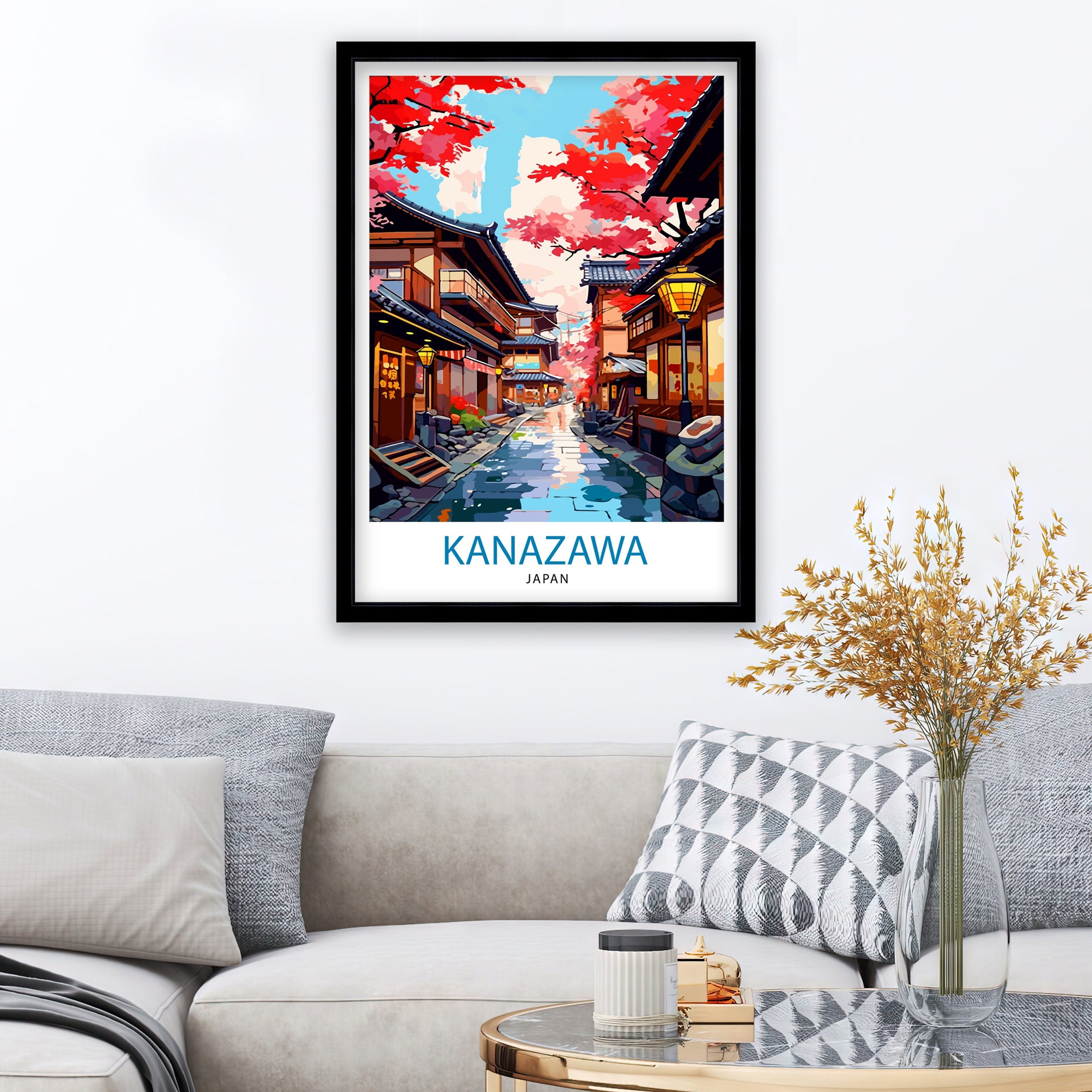 Kanazawa Japan Travel Print Kanazawa Wall Decor Kanazawa Poster Japan Travel Prints Kanazawa Art Print Kanazawa Illustration Kanazawa Wall