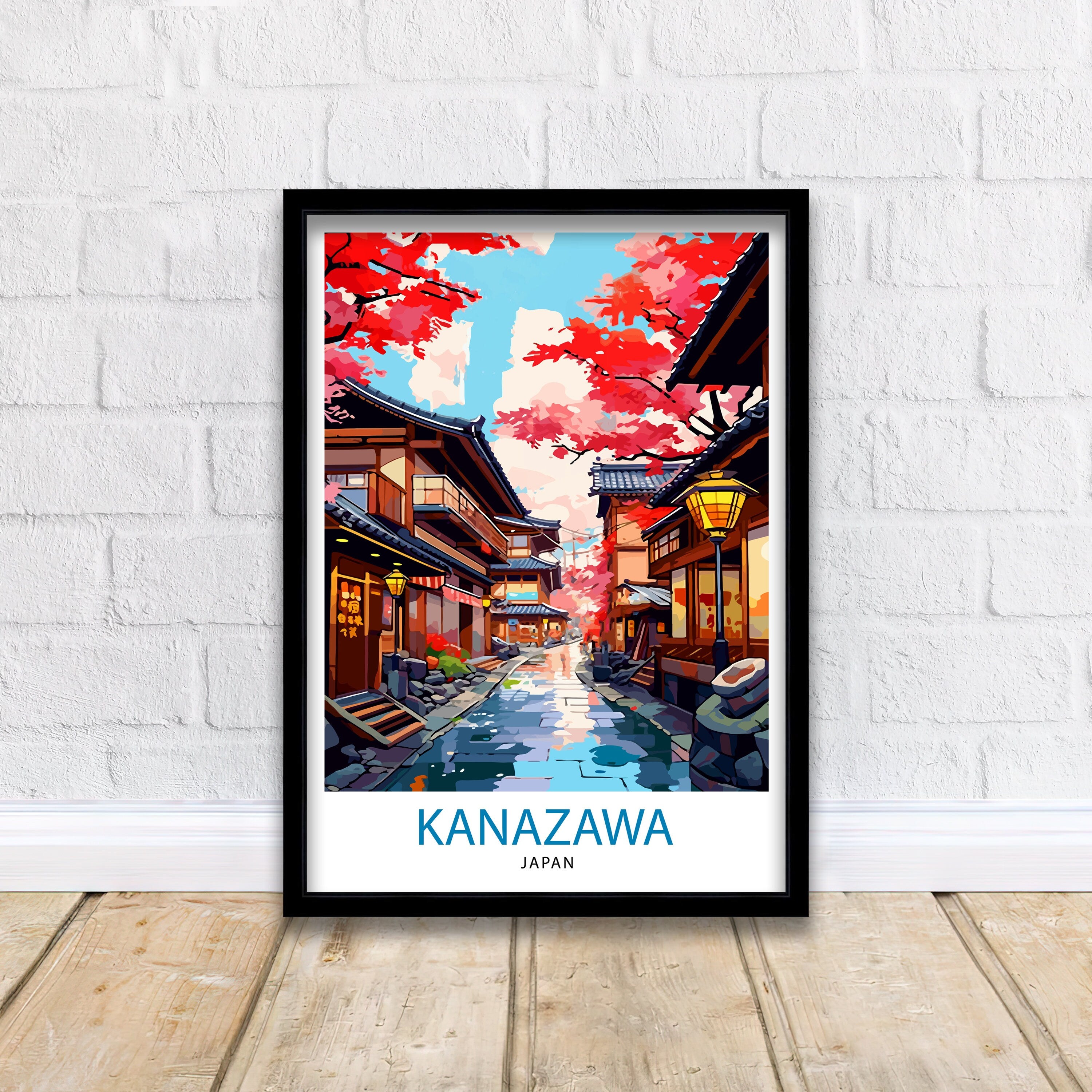 Kanazawa Japan Travel Print Kanazawa Wall Decor Kanazawa Poster Japan Travel Prints Kanazawa Art Print Kanazawa Illustration Kanazawa Wall