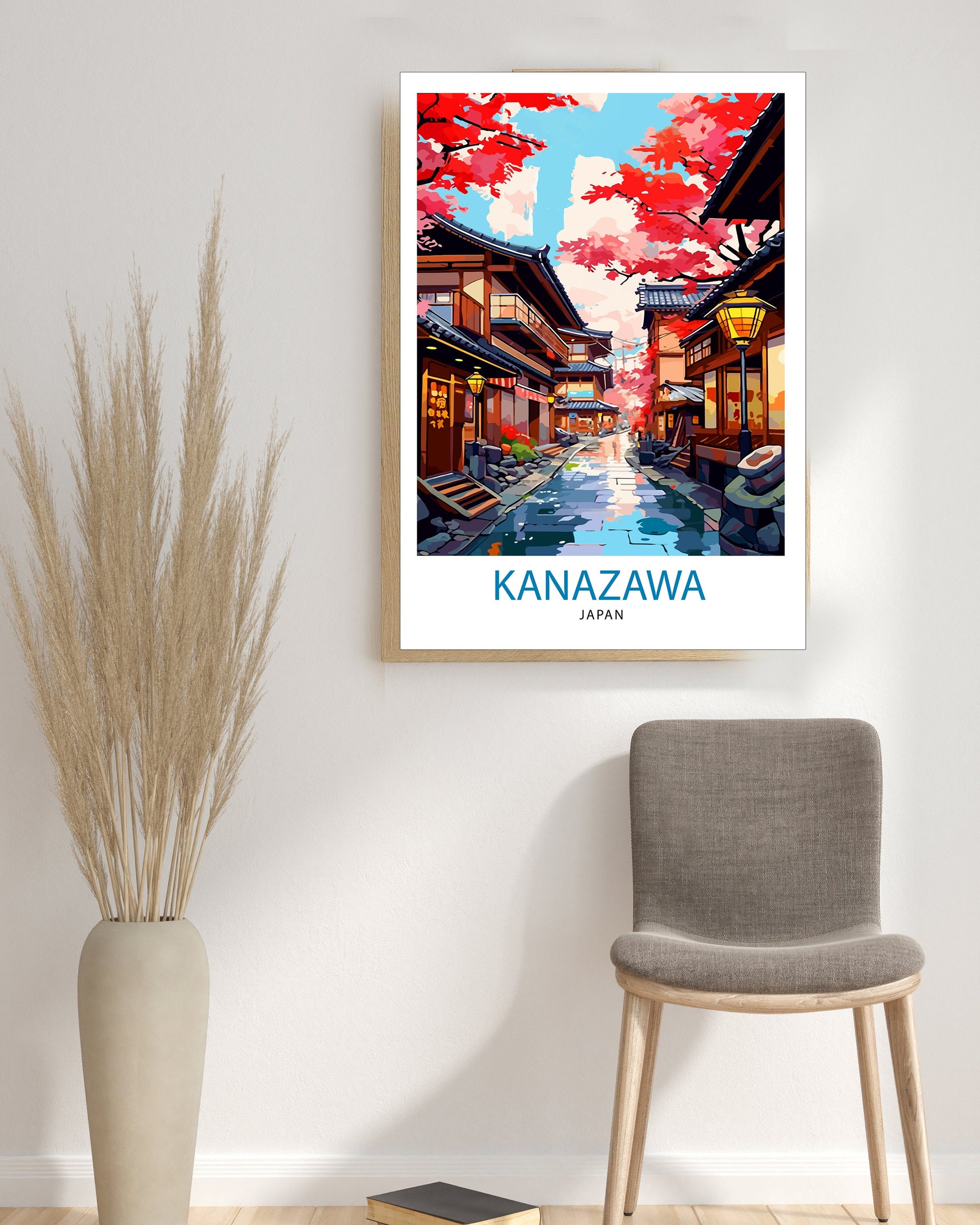 Kanazawa Japan Travel Print Kanazawa Wall Decor Kanazawa Poster Japan Travel Prints Kanazawa Art Print Kanazawa Illustration Kanazawa Wall