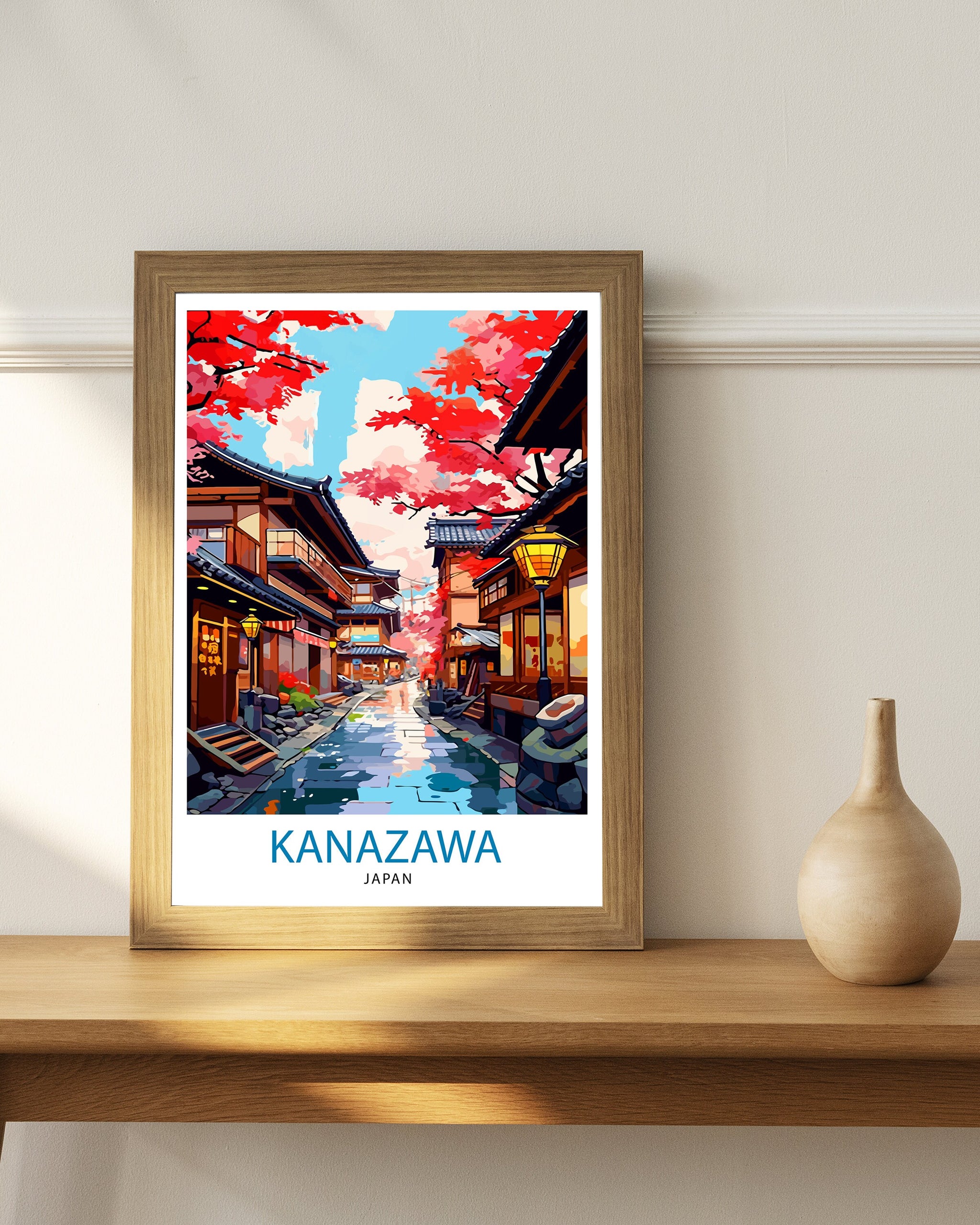 Kanazawa Japan Travel Print Kanazawa Wall Decor Kanazawa Poster Japan Travel Prints Kanazawa Art Print Kanazawa Illustration Kanazawa Wall