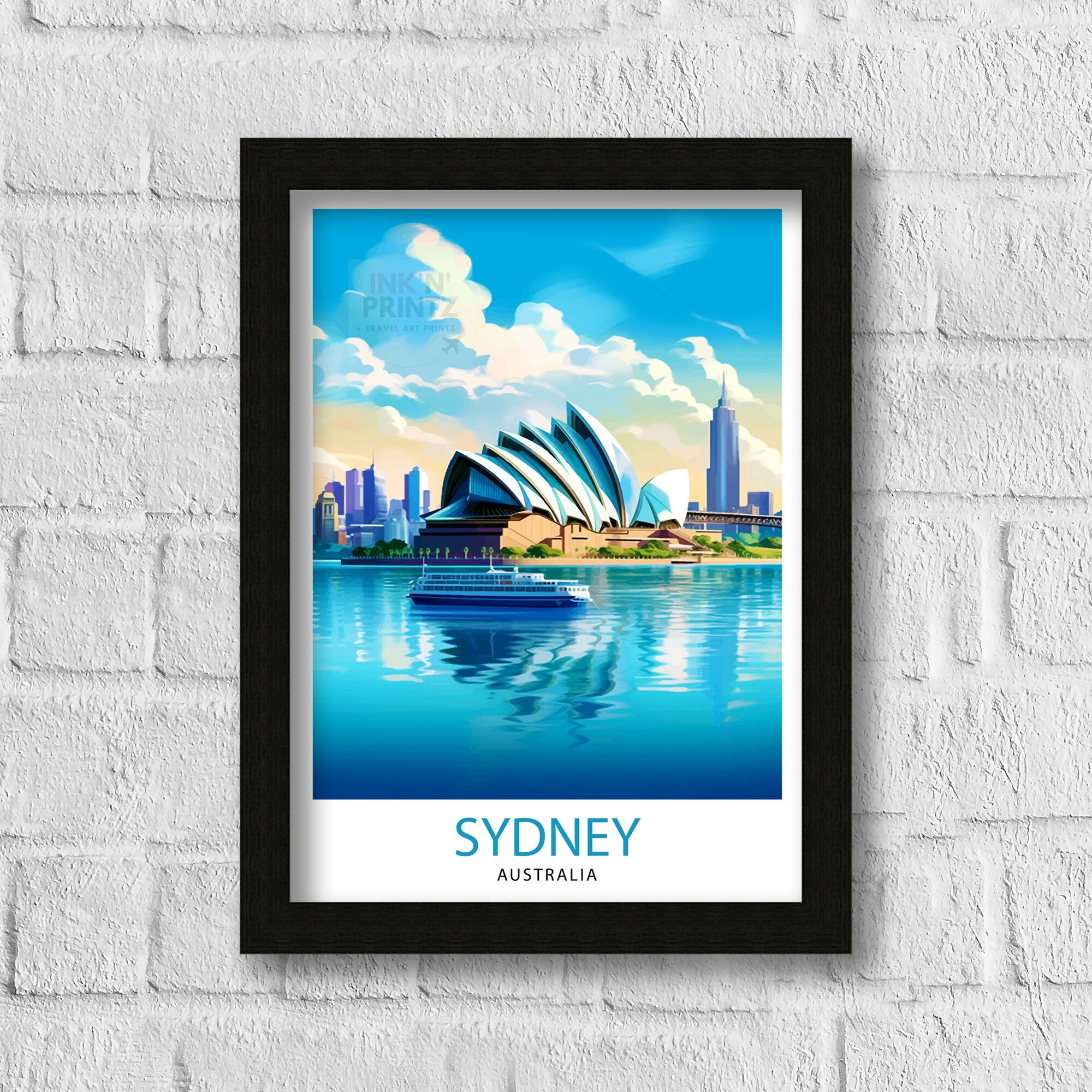 Sydney Australia Travel Print Sydney Wall Decor Sydney Poster Australia Travel Prints Sydney Art Print Sydney Illustration Sydney Wall Art