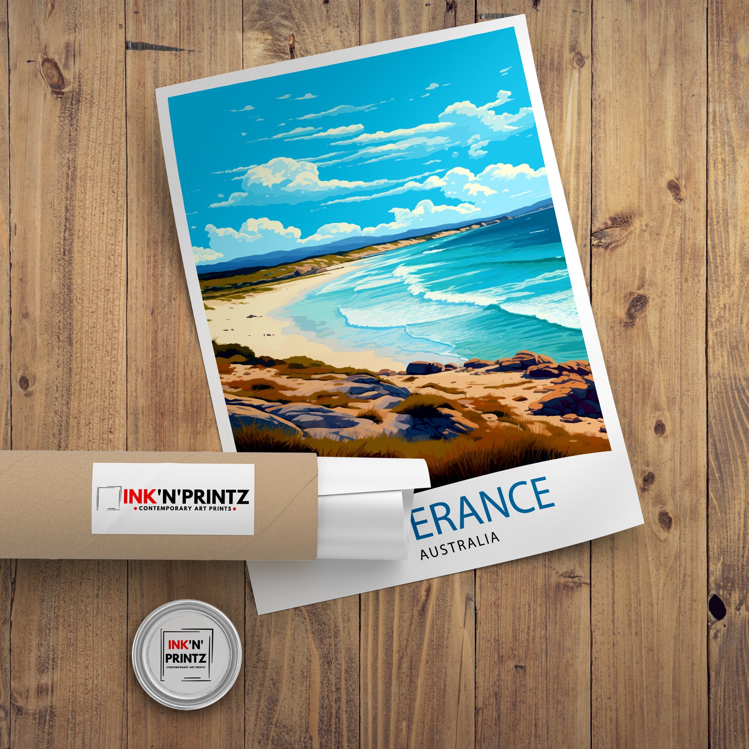 Esperance Australia Travel Print Coastal Wall Decor Esperance Beach Poster Australian Travel Prints Nature Art Print Beach Illustration
