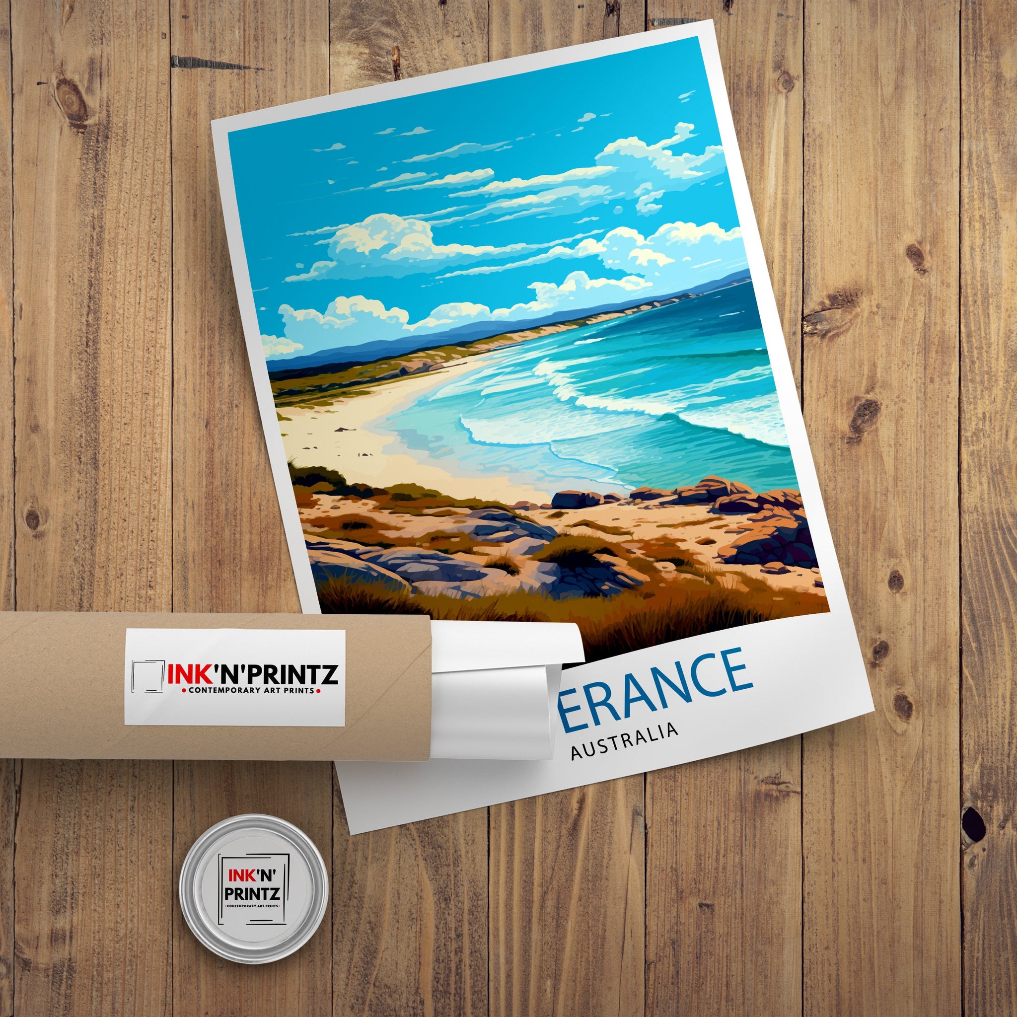 Esperance Australia Travel Print Coastal Wall Decor Esperance Beach Poster Australian Travel Prints Nature Art Print Beach Illustration