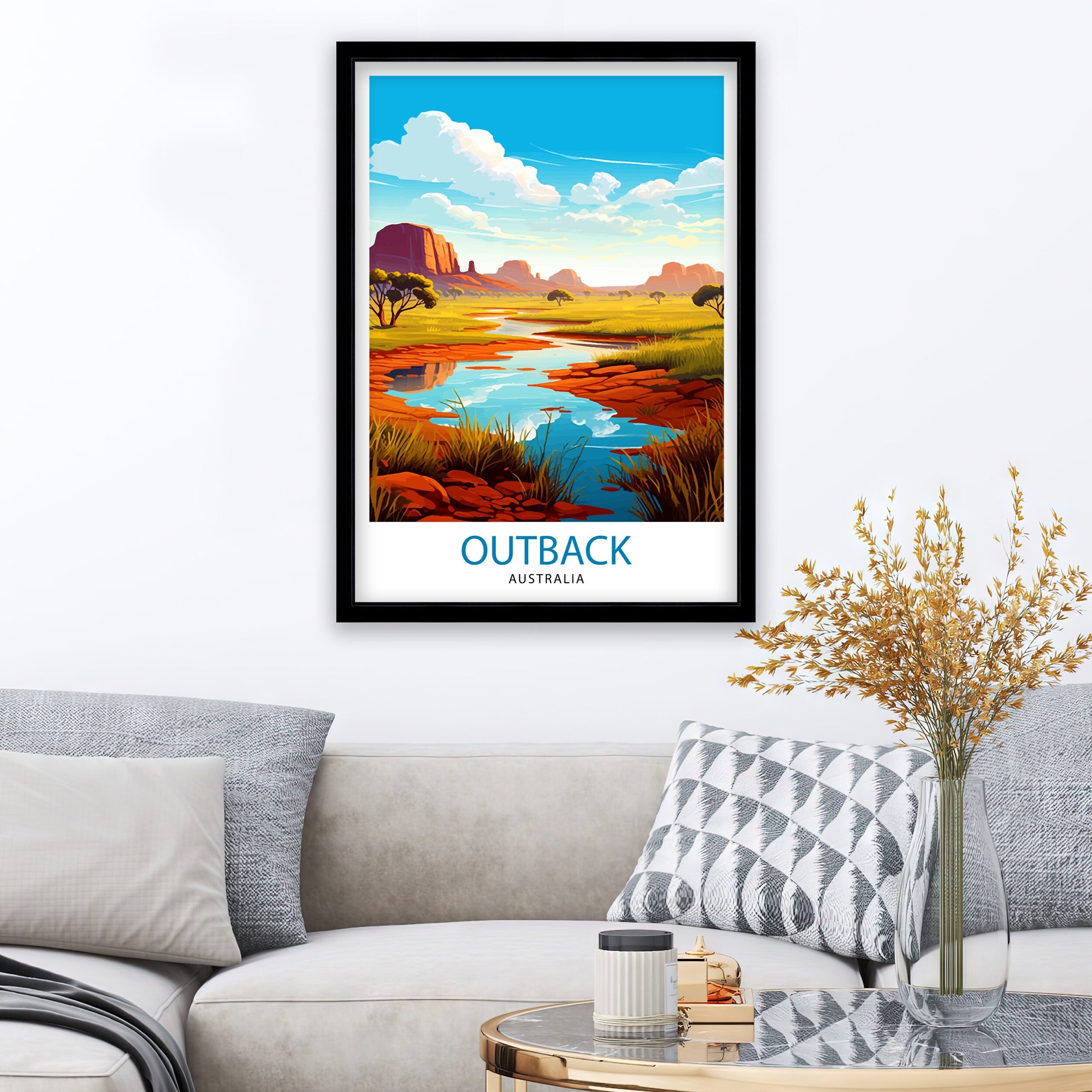 Outback Australia Travel Print Desert Wall Decor Australian Outback Poster Landscape Travel Prints Outback Art Print Australian Desert