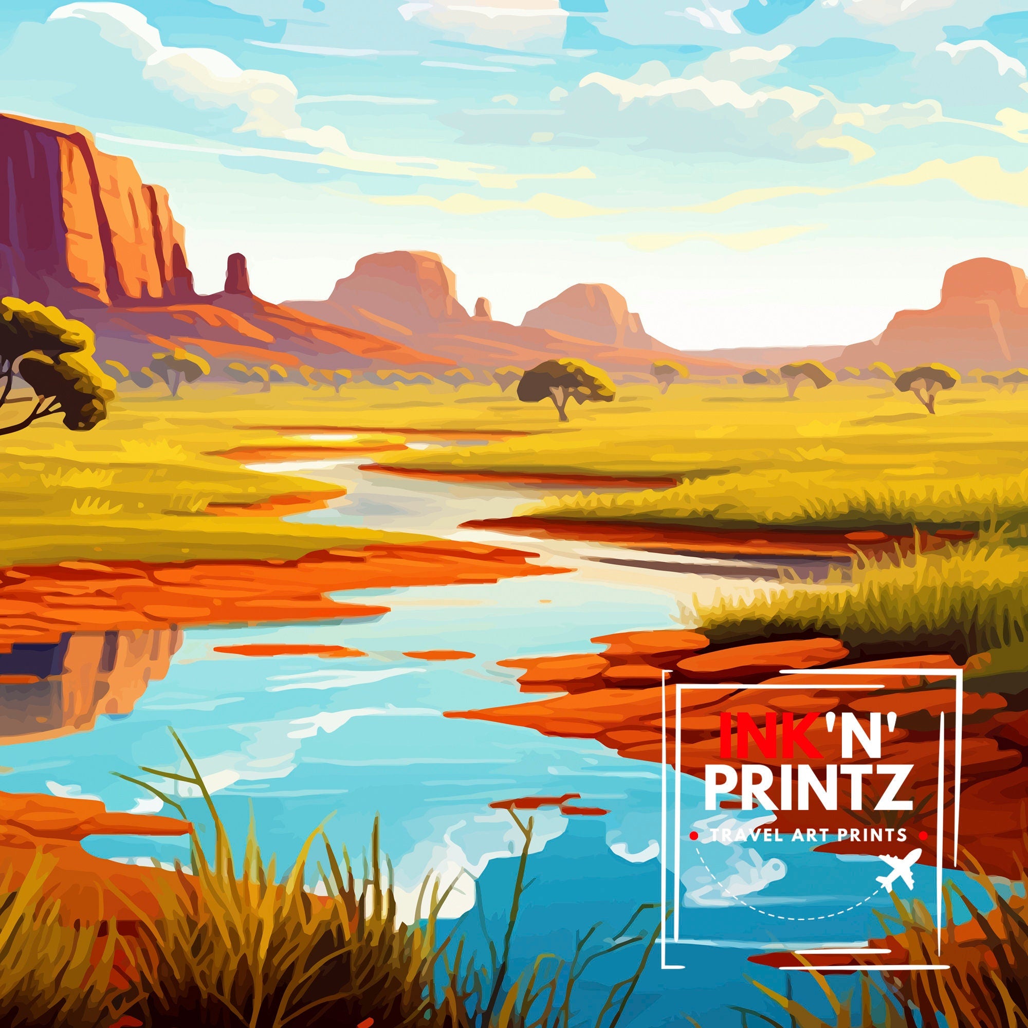 Outback Australia Travel Print Desert Wall Decor Australian Outback Poster Landscape Travel Prints Outback Art Print Australian Desert