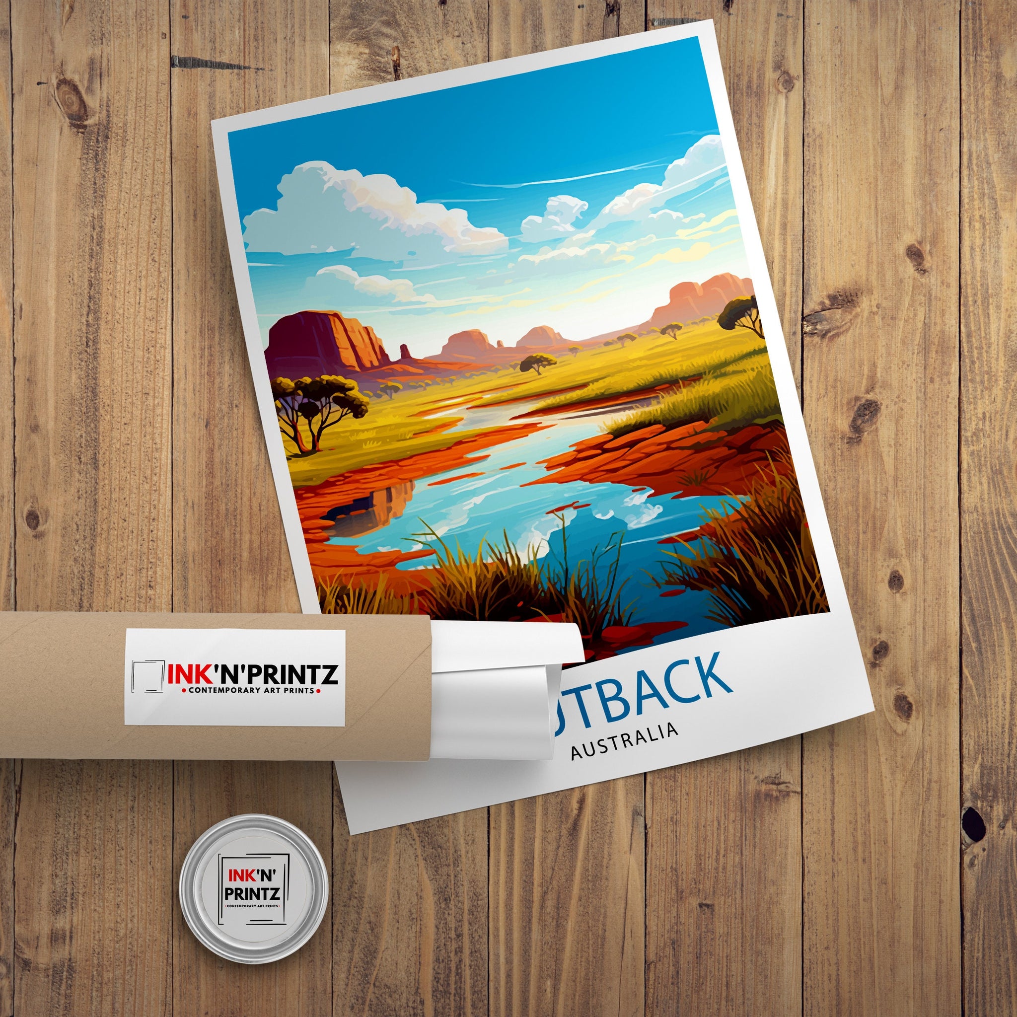 Outback Australia Travel Print Desert Wall Decor Australian Outback Poster Landscape Travel Prints Outback Art Print Australian Desert