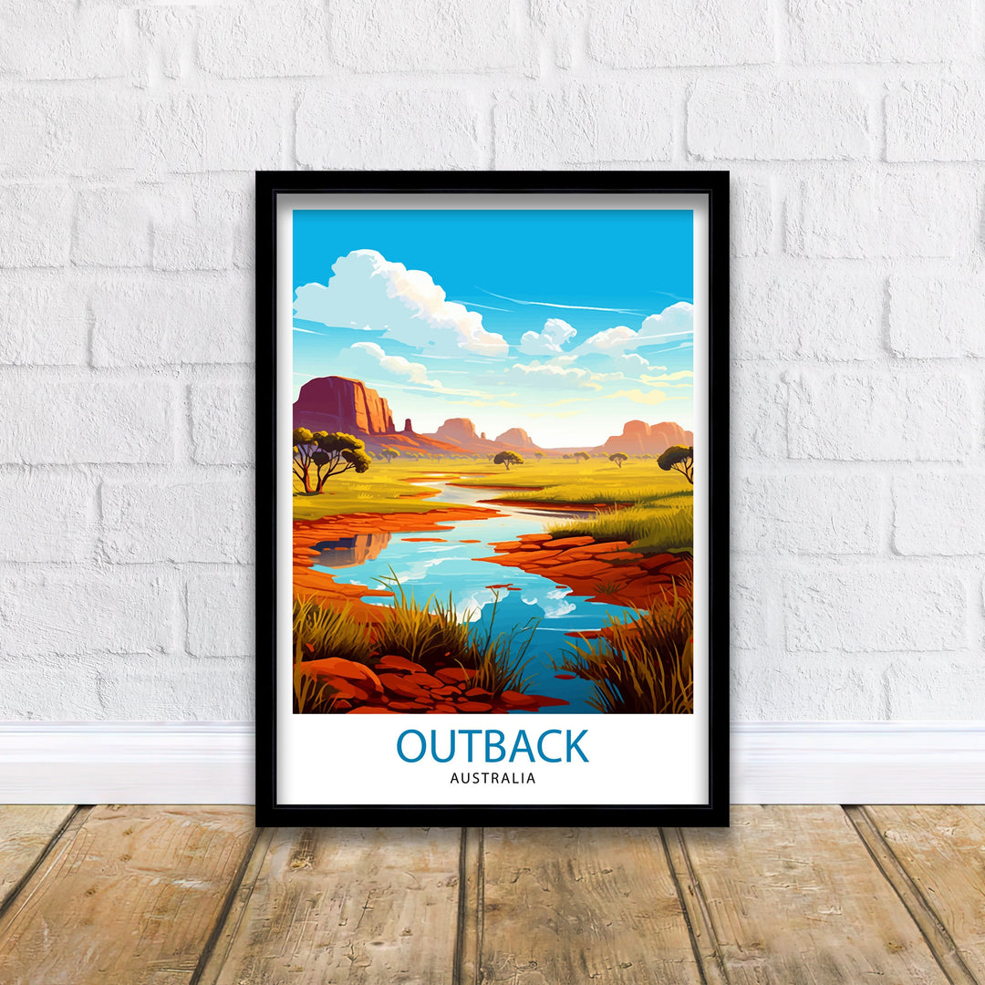 Outback Australia Travel Poster Desert