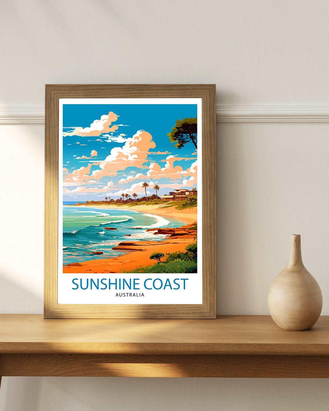 Sunshine Coast Australia Travel Poster Coastal