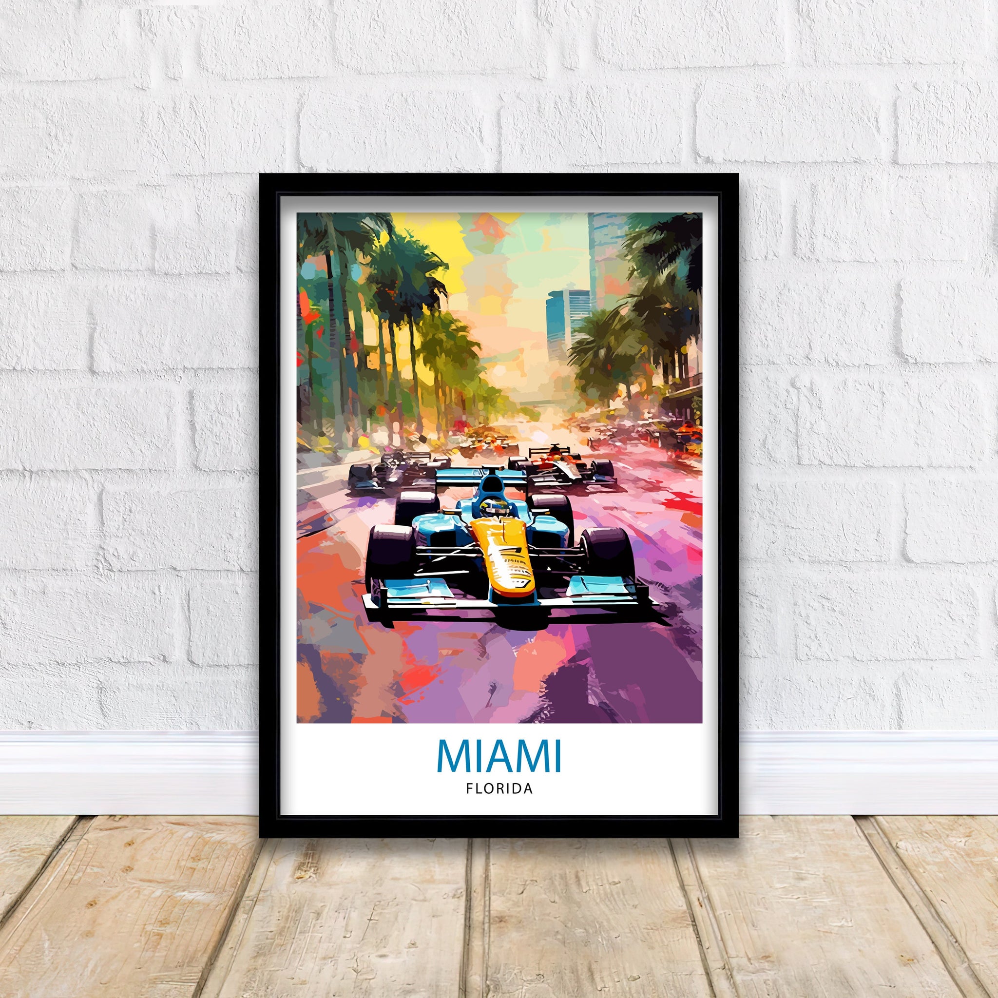 Miami Circuit Travel Poster | Vibrant Motorsport Art Print