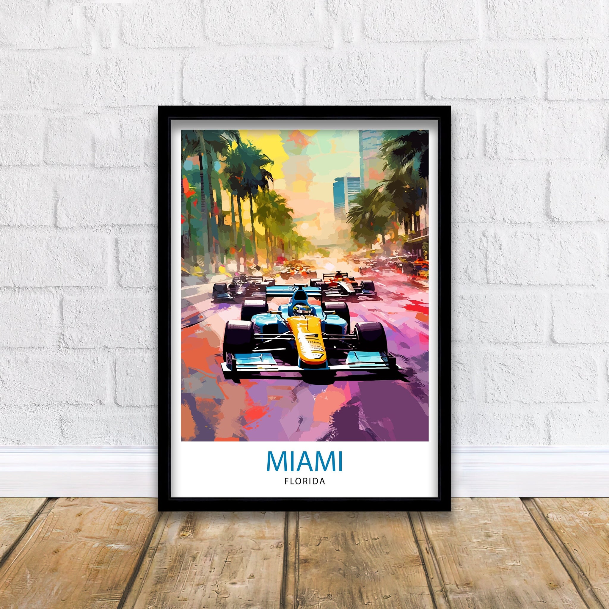 Miami Circuit Travel Poster | Vibrant Motorsport Art Print