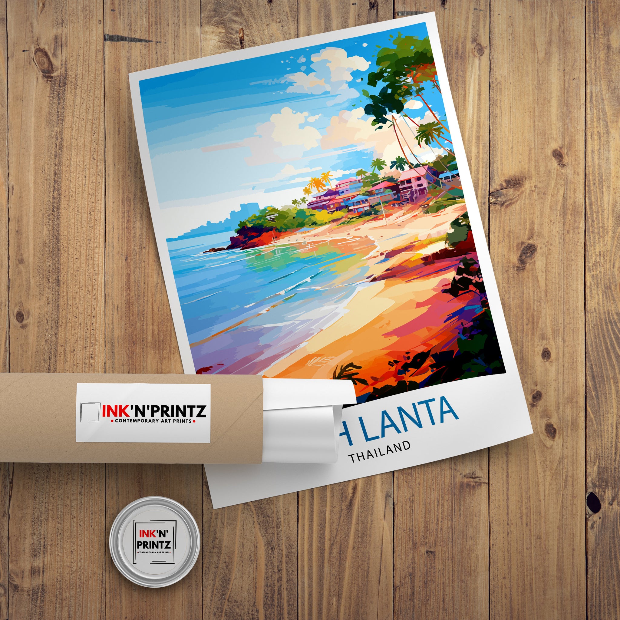 Koh Lanta Thailand Travel Print Tropical Island Wall Decor Koh Lanta Poster Thailand Travel Prints Beach Art Print Koh Lanta Illustration
