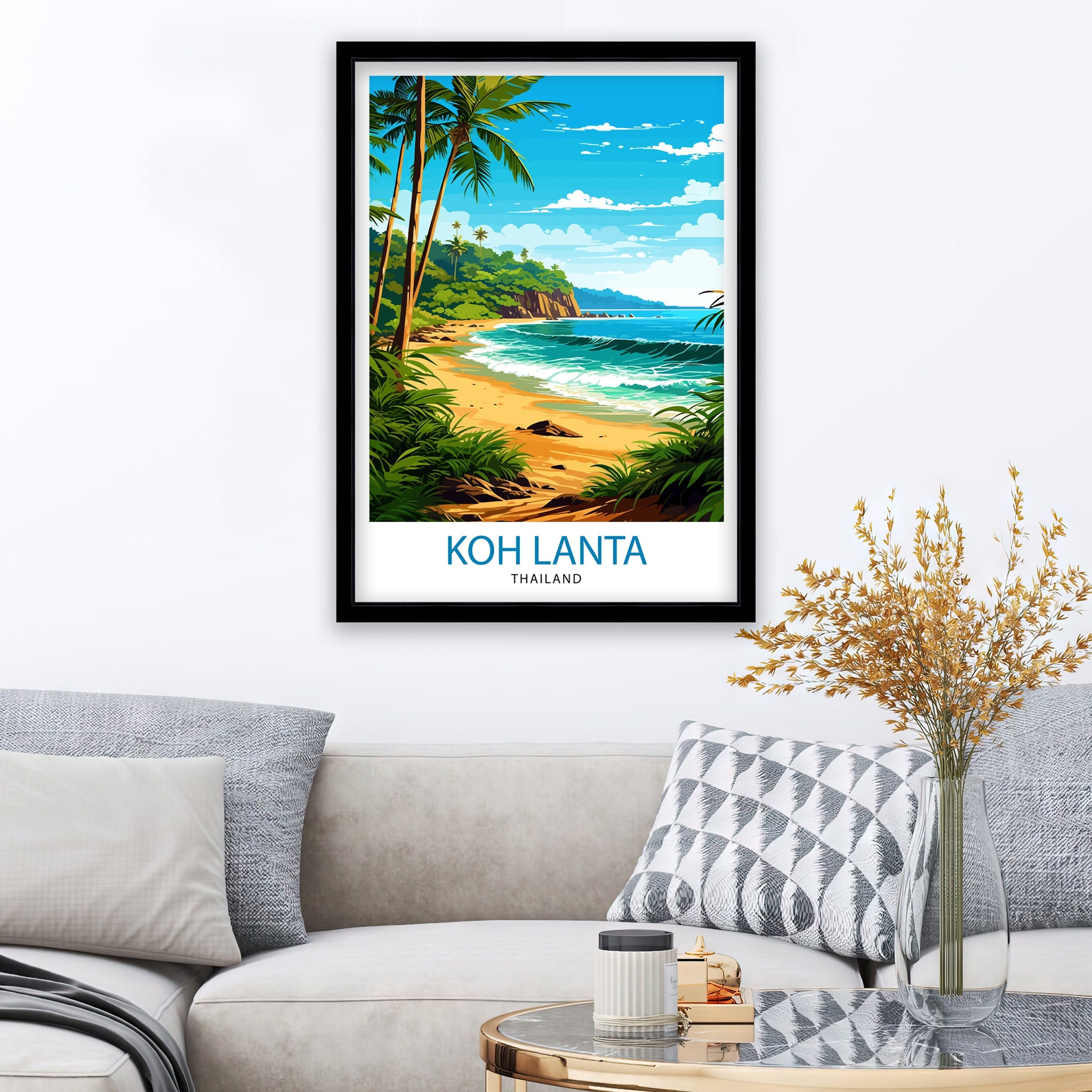 Koh Lanta Thailand Travel Print Beach Wall Decor Tropical Island Poster Thailand Travel Prints Koh Lanta Art Print Island Paradise